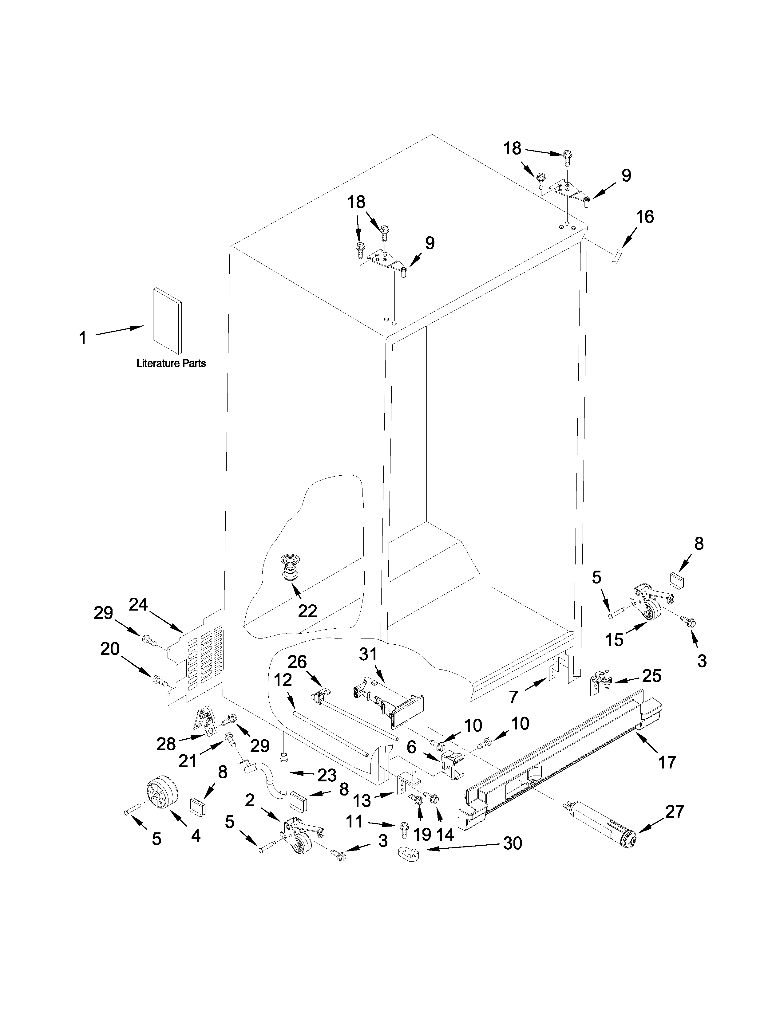 Maytag MSF21D4MDE02 cabinet parts diagram