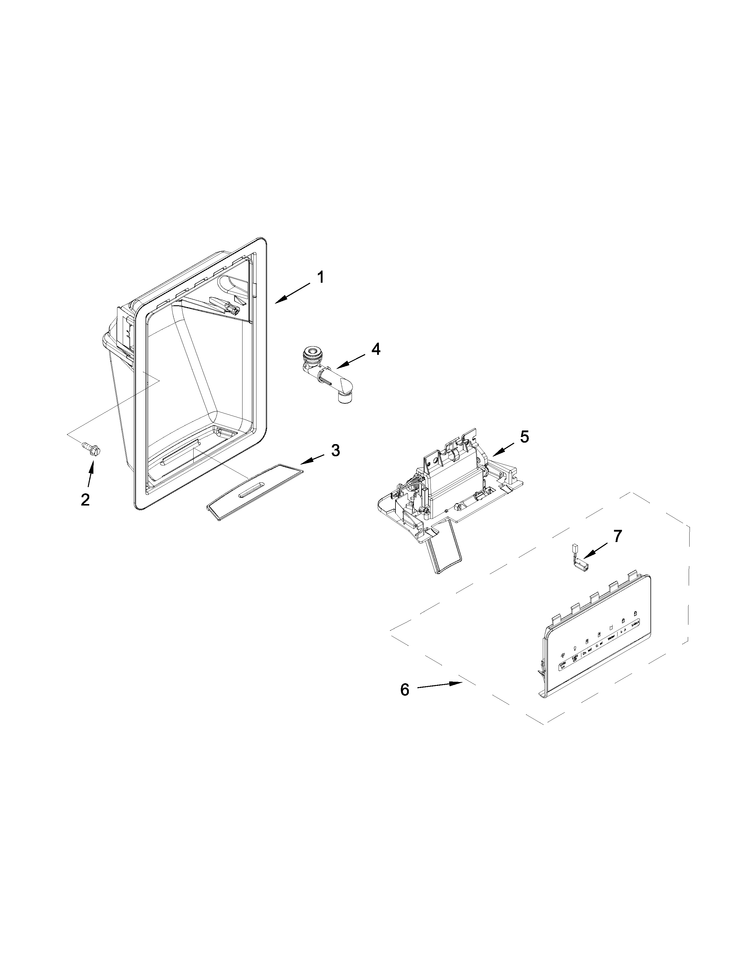 Maytag MSF21D4MDE02 dispenser parts diagram