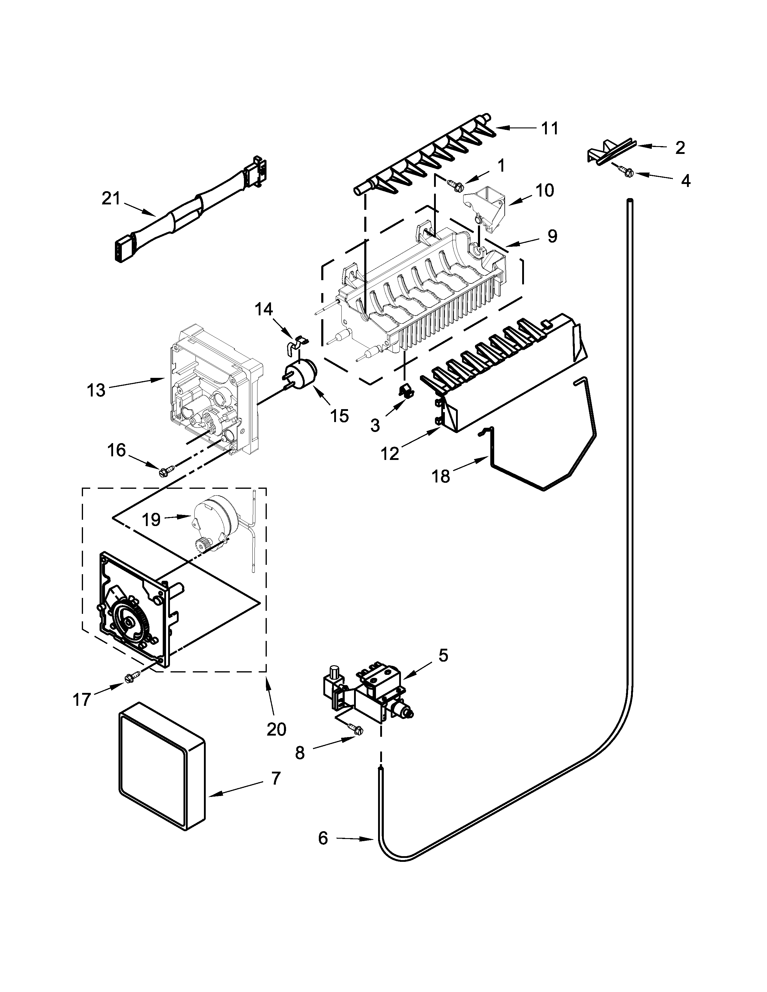 Maytag MSF21D4MDE02 ice maker parts diagram