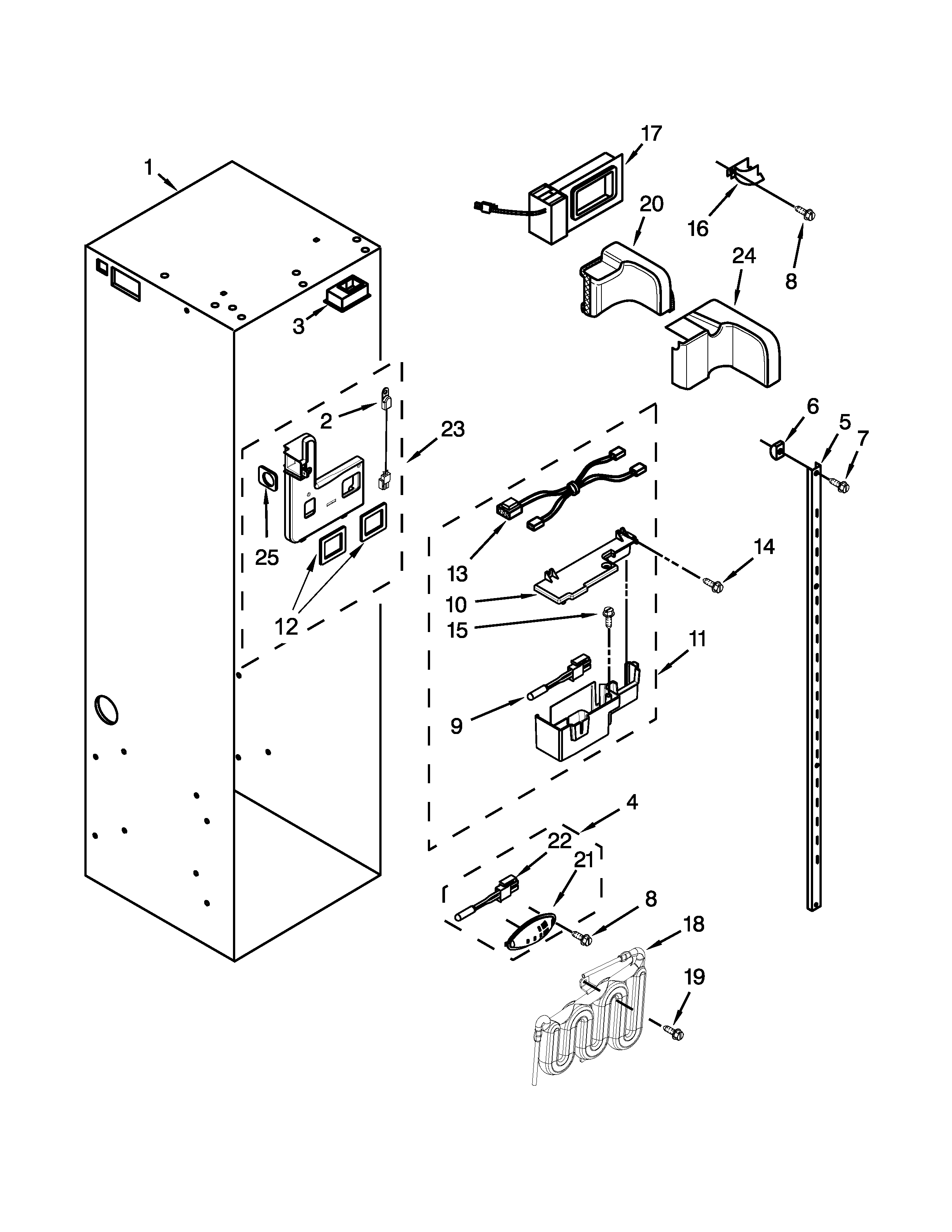 KitchenAid KSSC36QTS08 refrigerator liner parts diagram