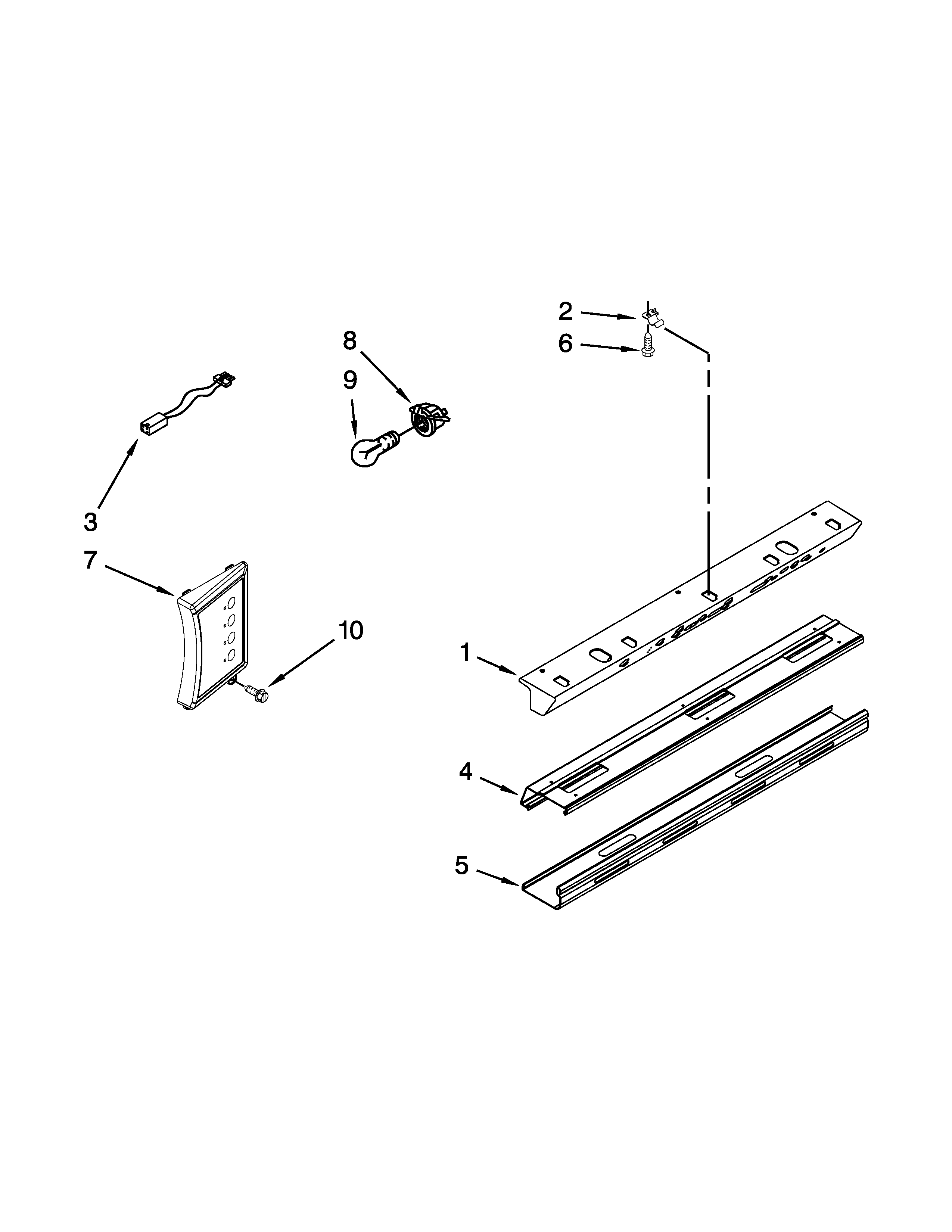 KitchenAid KSSC36QTS08 control panel parts diagram