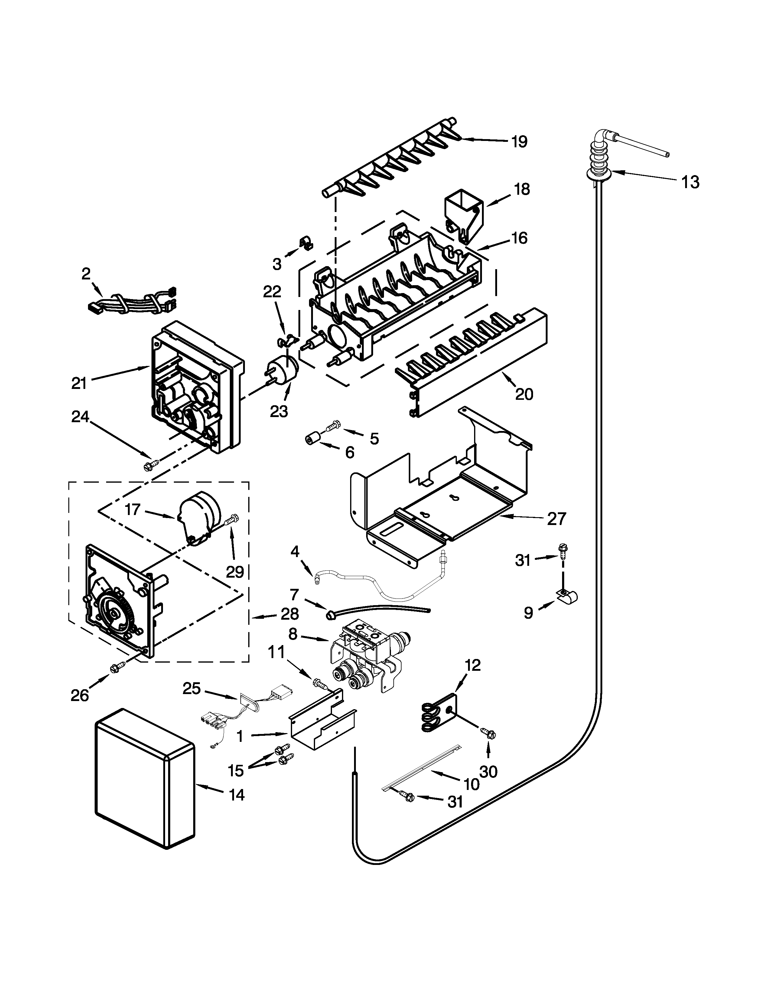 KitchenAid KSSC36QTS08 icemaker parts diagram