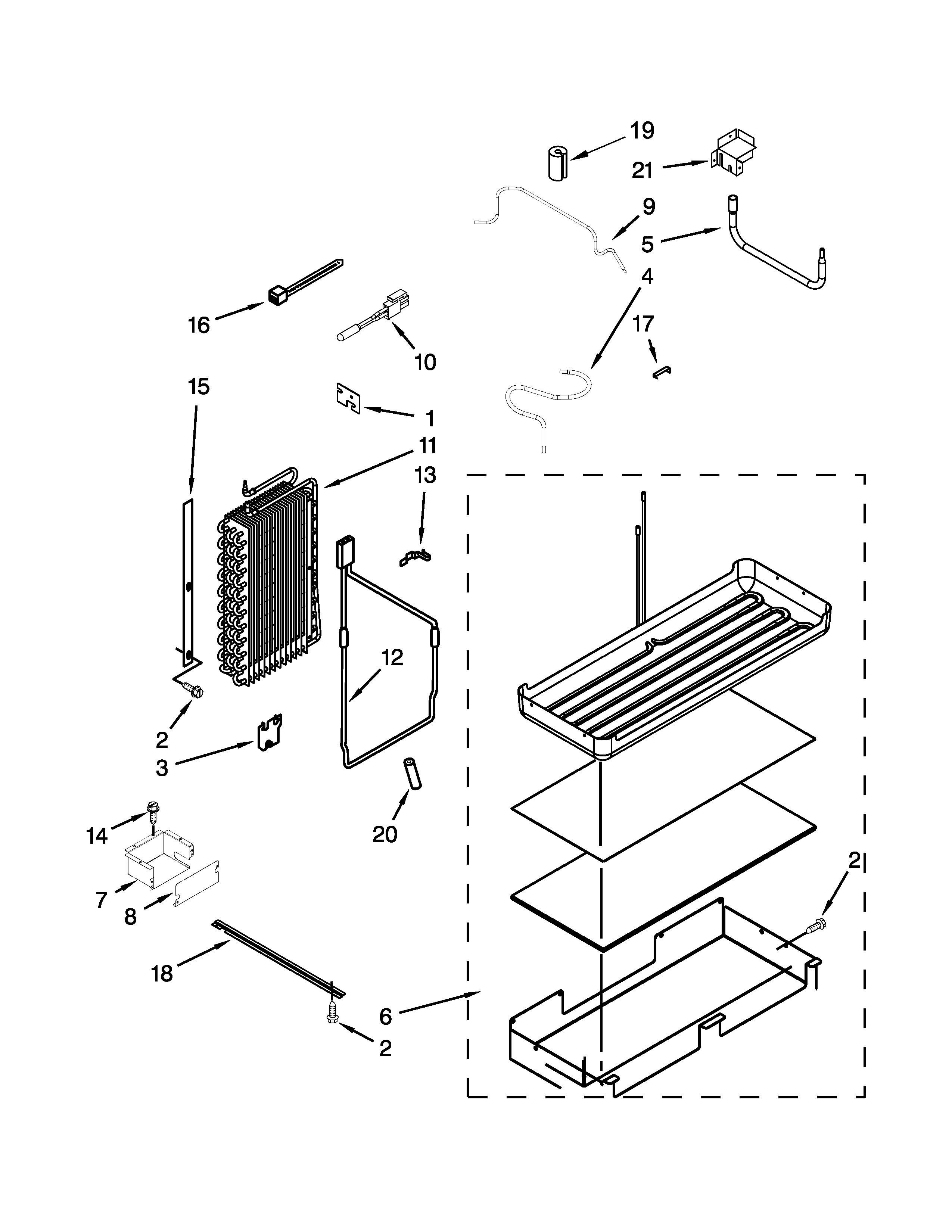 KitchenAid KBSD508ESS00 lower unit and tube parts diagram