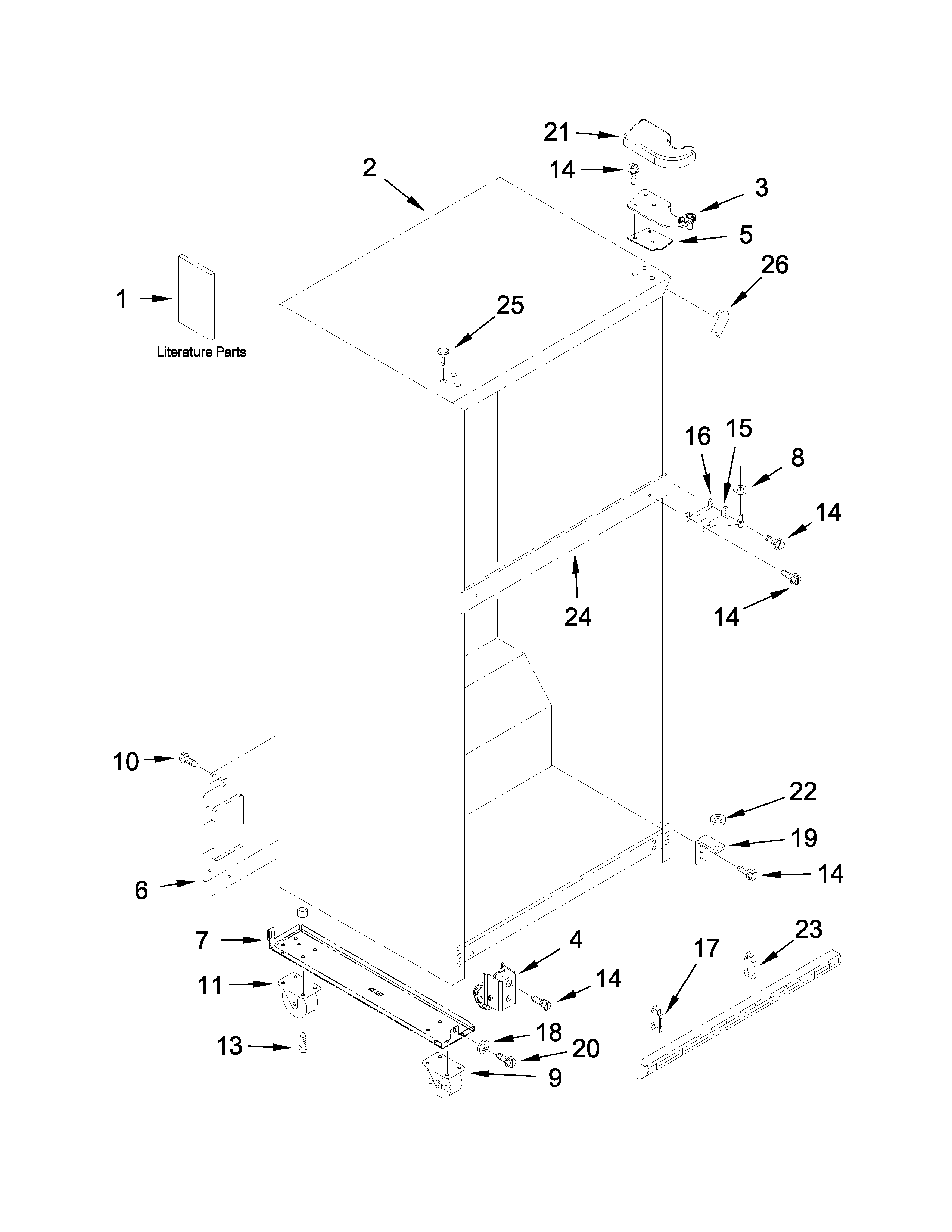 Gladiator GARF19XXYK01 cabinet parts diagram