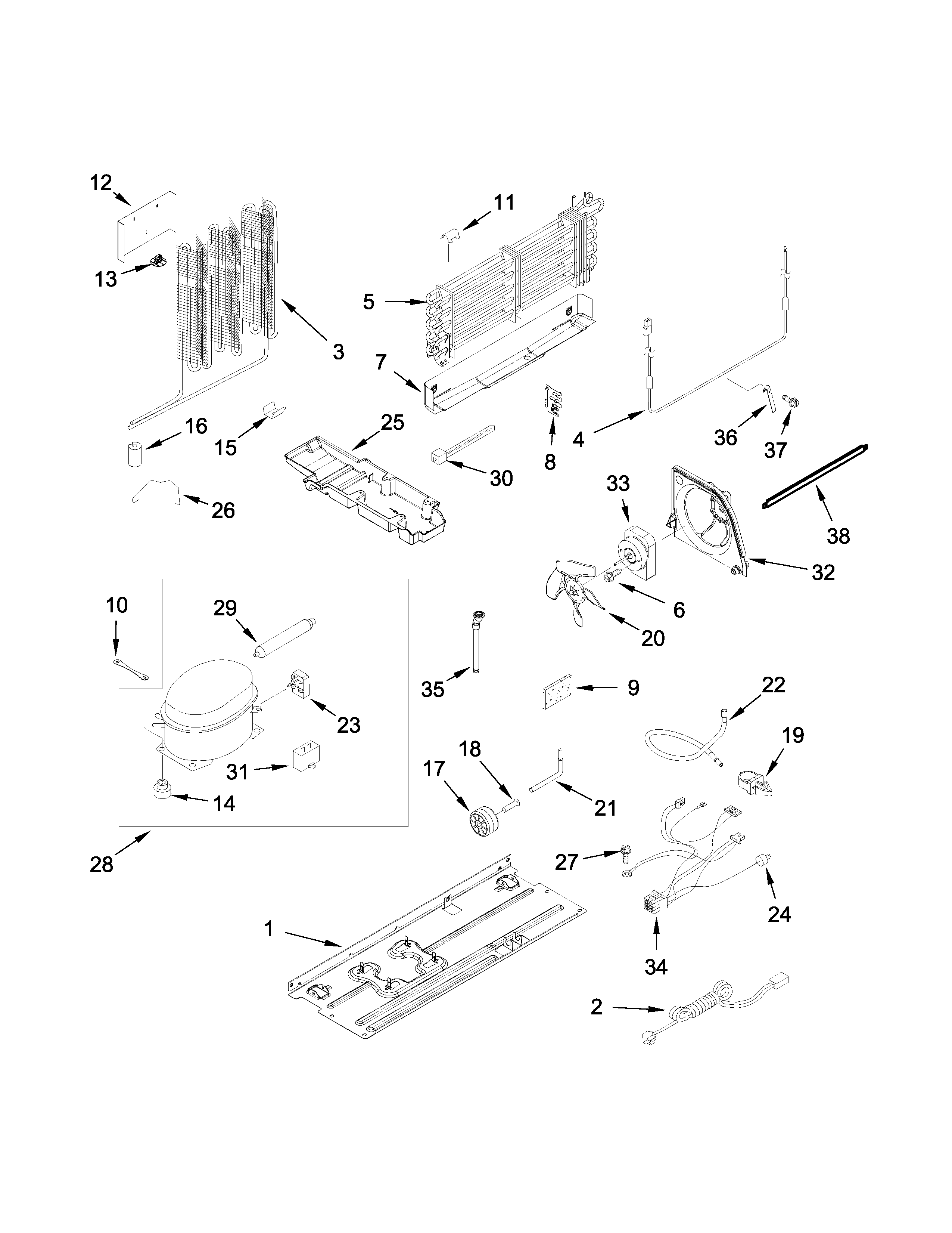 Gladiator GARF19XXYK01 unit parts diagram