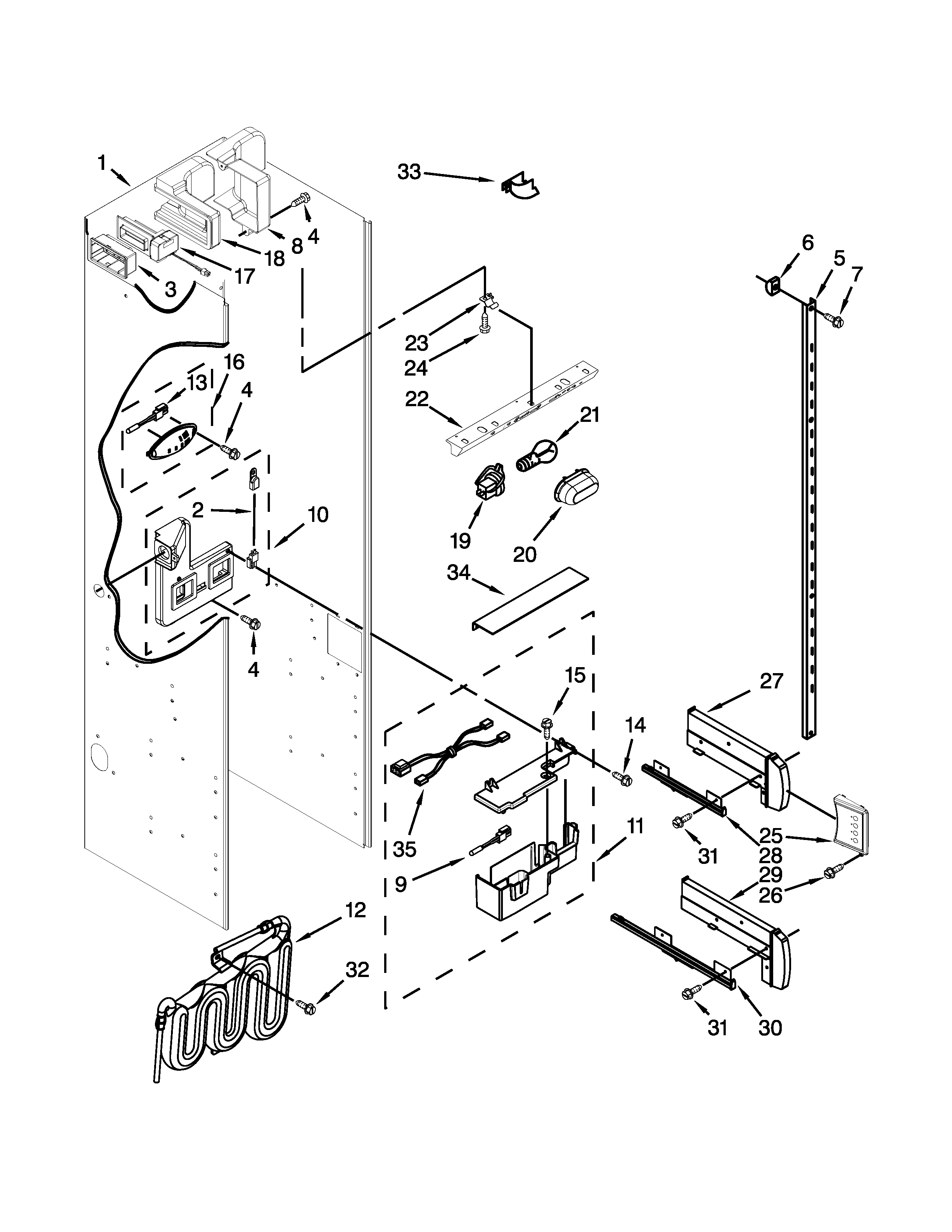 KitchenAid KBSD502ESS00 refrigerator liner parts diagram