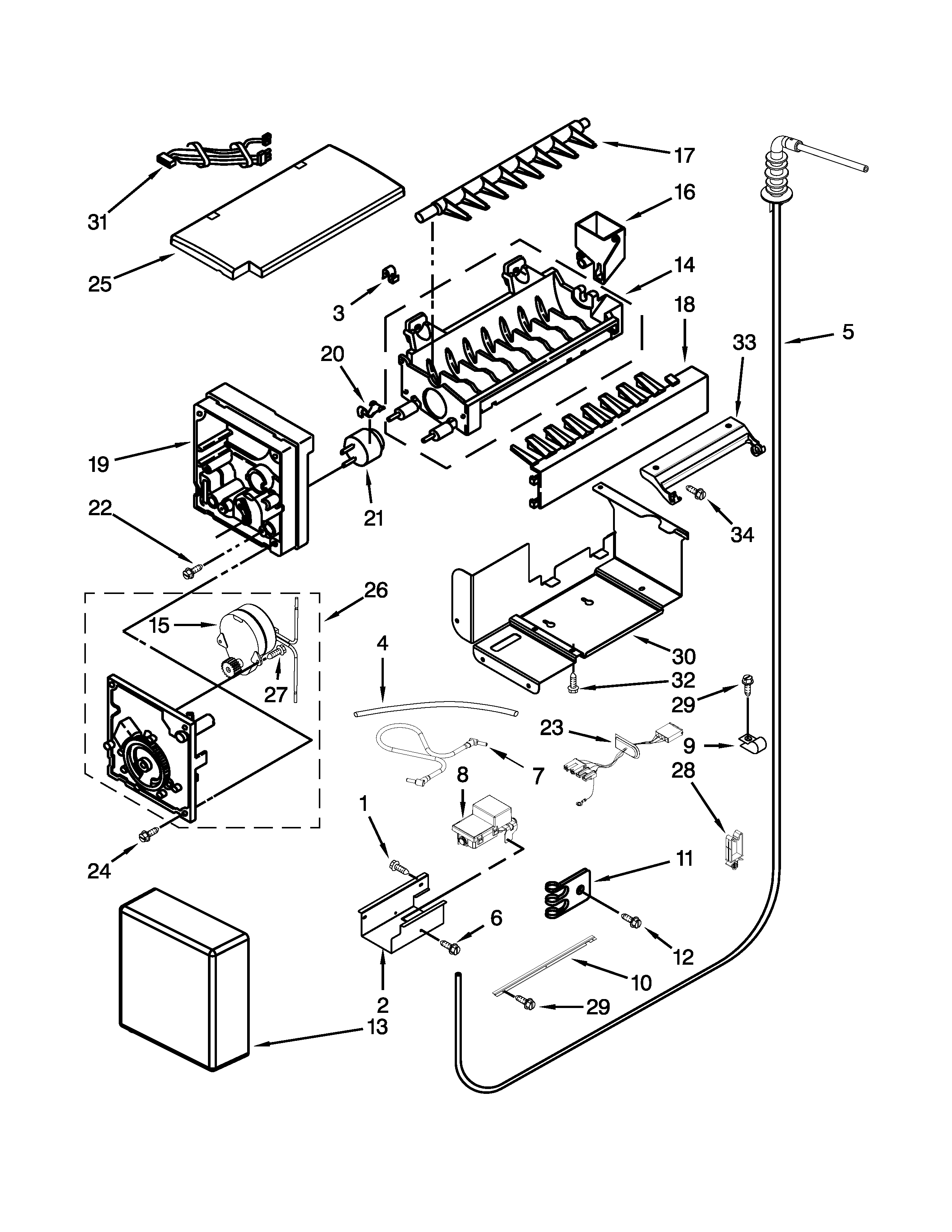 KitchenAid KBSD502ESS00 icemaker parts diagram