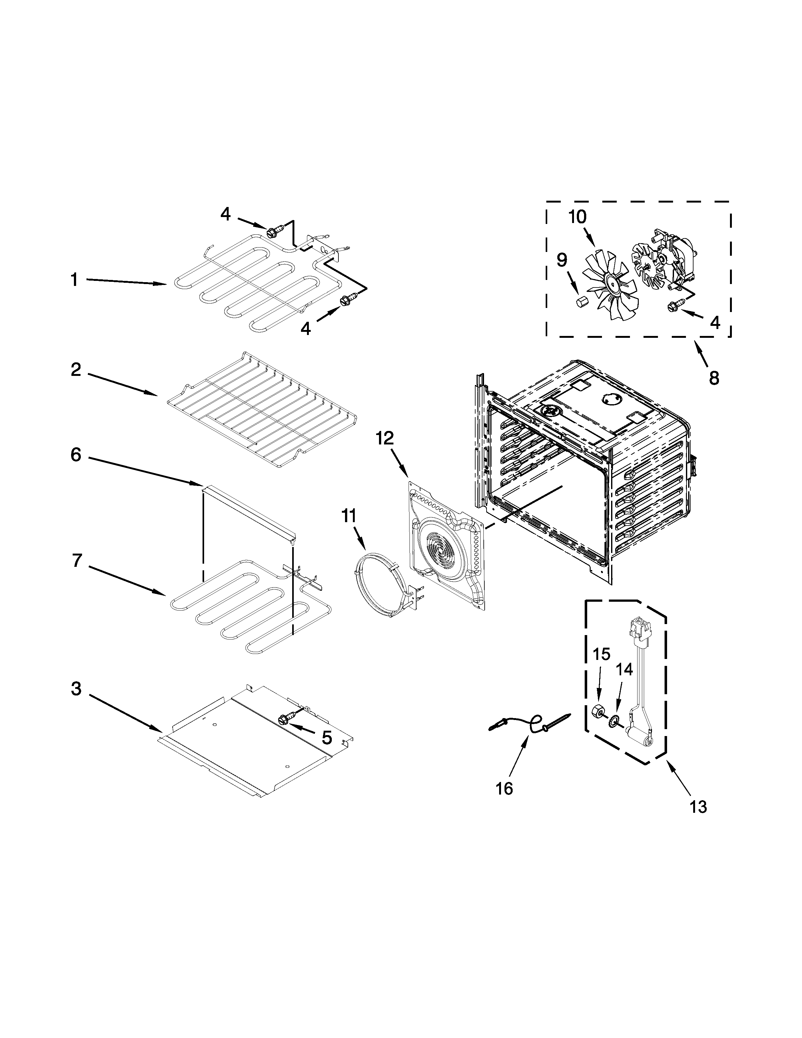 Whirlpool WOD97ES0ES00 internal oven parts diagram