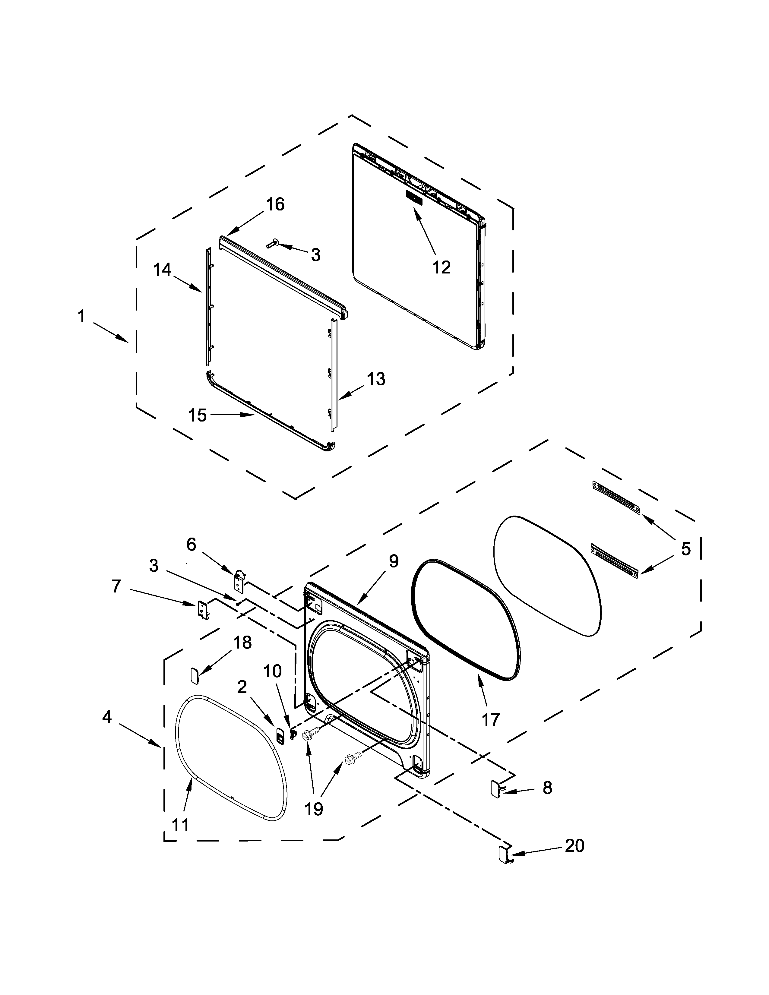 Maytag MEDB855DW1 door parts diagram