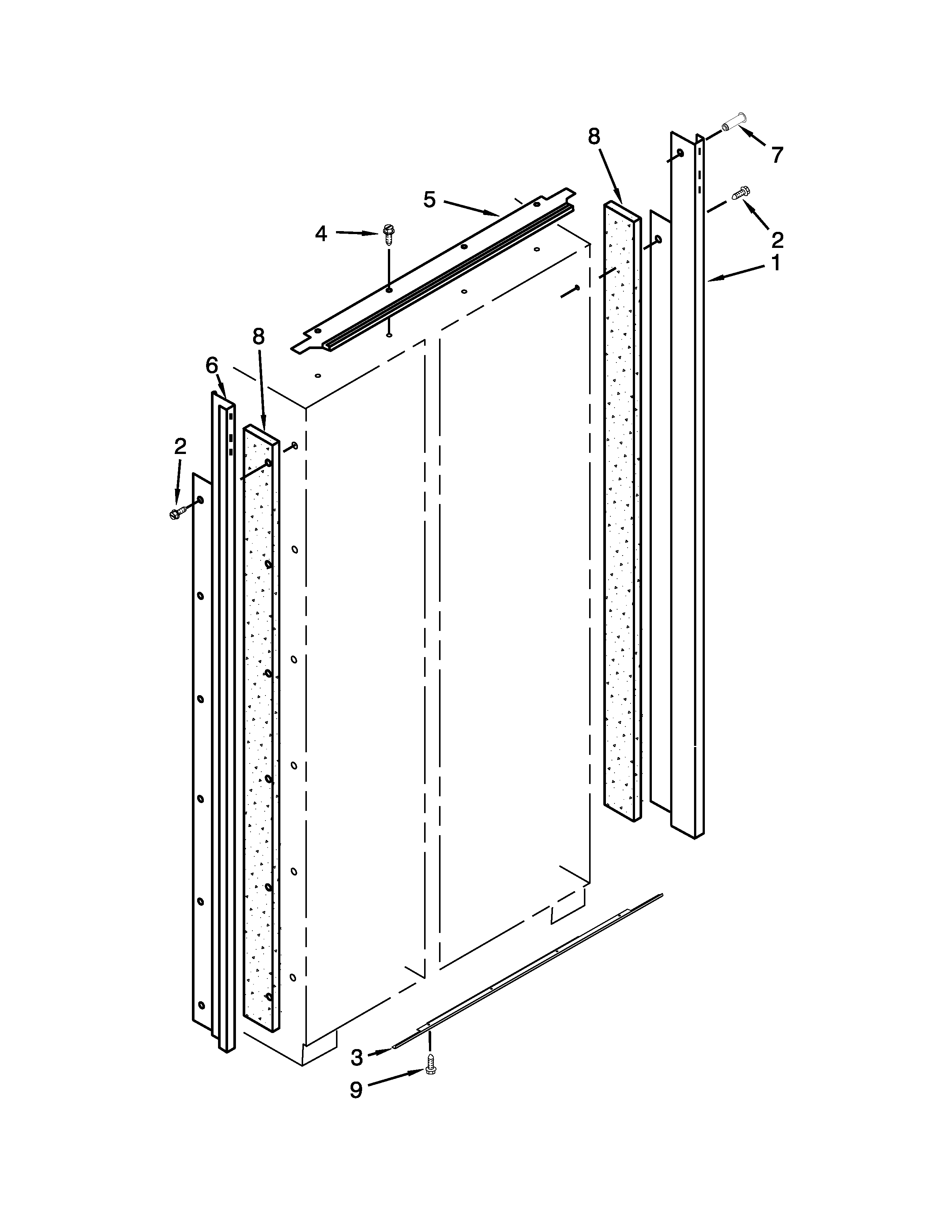 KitchenAid KBSN602EPA00 cabinet trim parts diagram