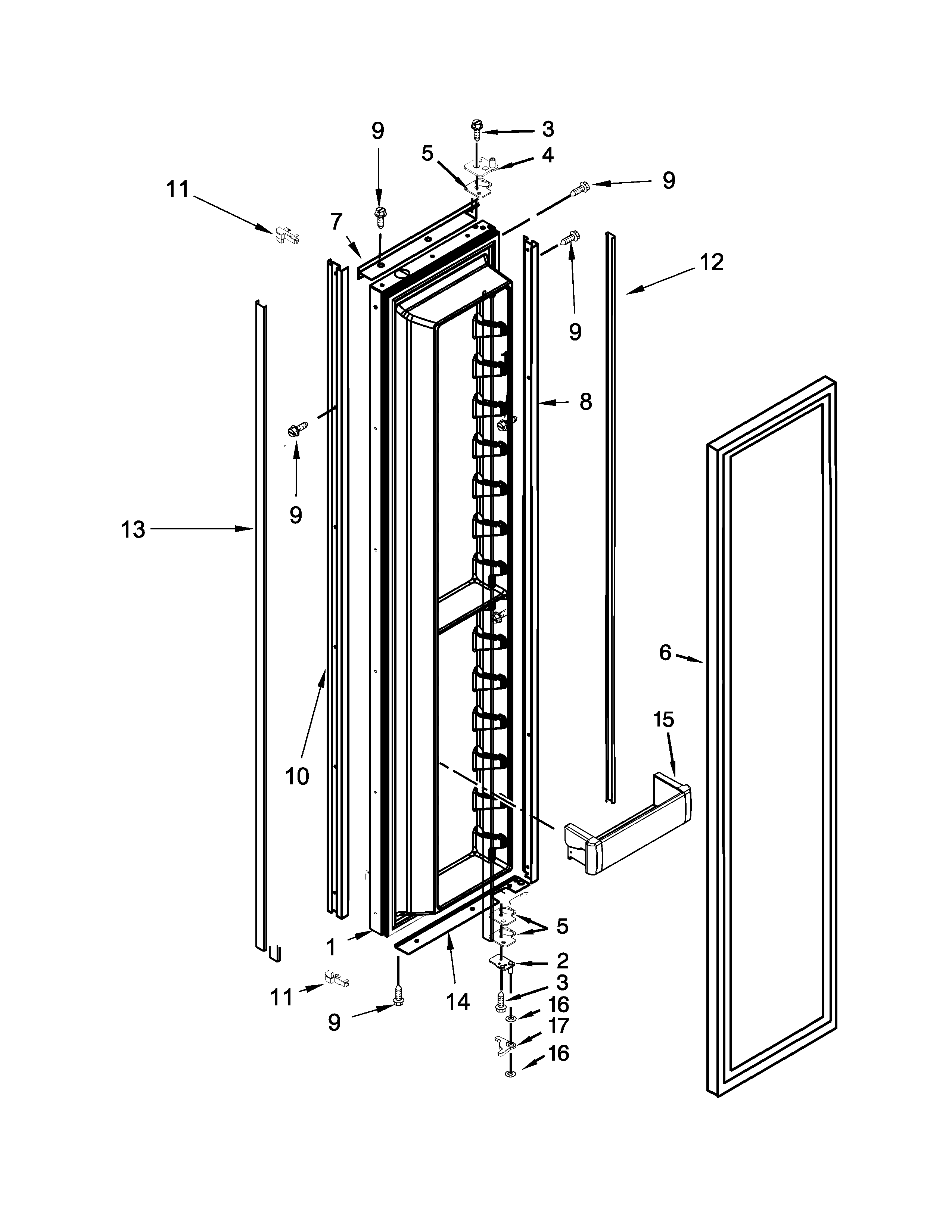 KitchenAid KBSN602EPA00 freezer door parts diagram