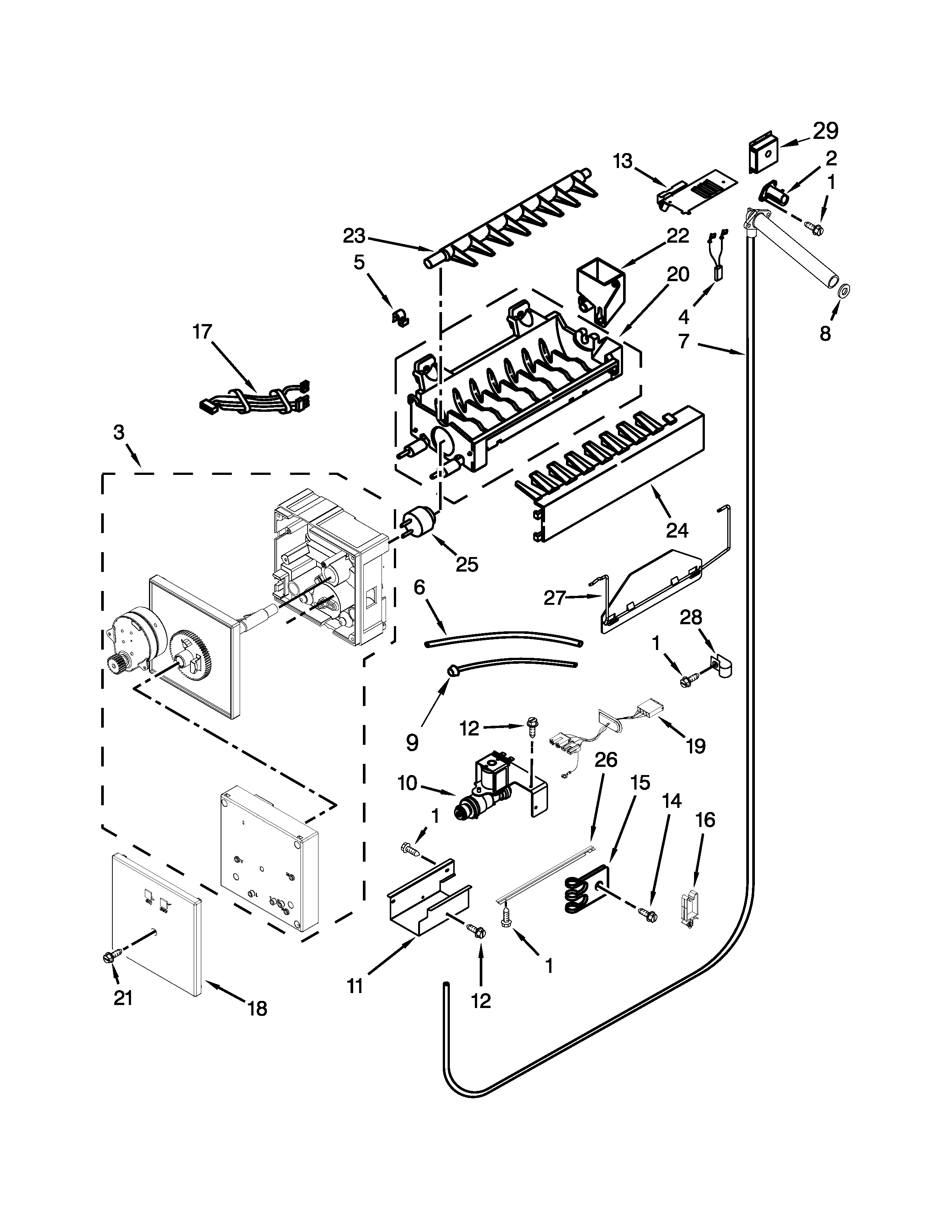 KitchenAid KBSN602EPA00 icemaker parts diagram