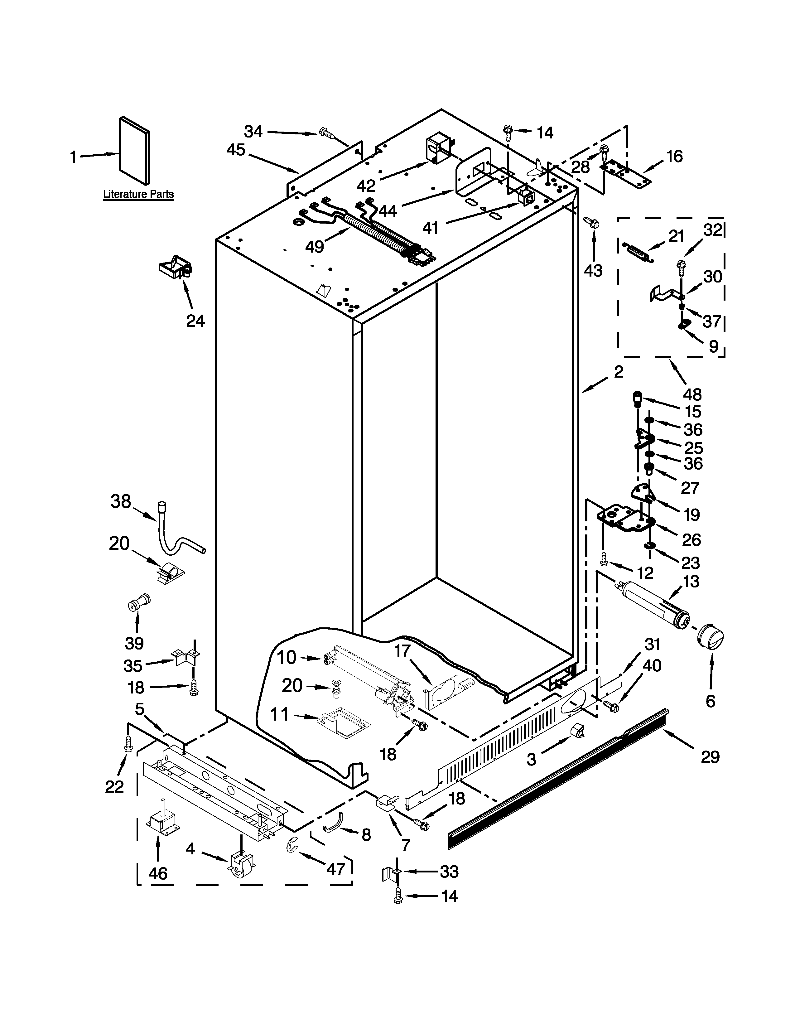 KitchenAid KBSD606ESS00 cabinet parts diagram