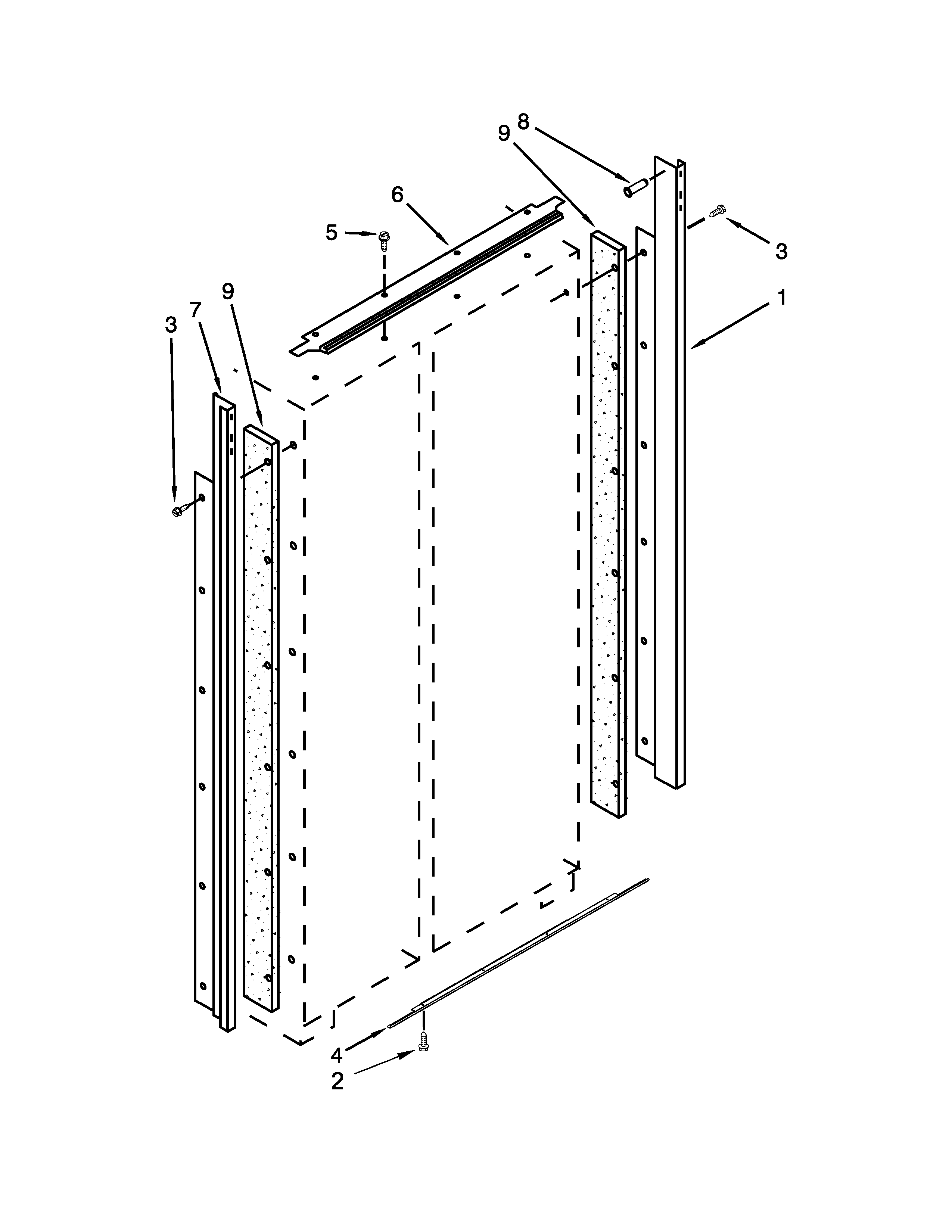 KitchenAid KBSD606ESS00 cabinet and trim parts diagram