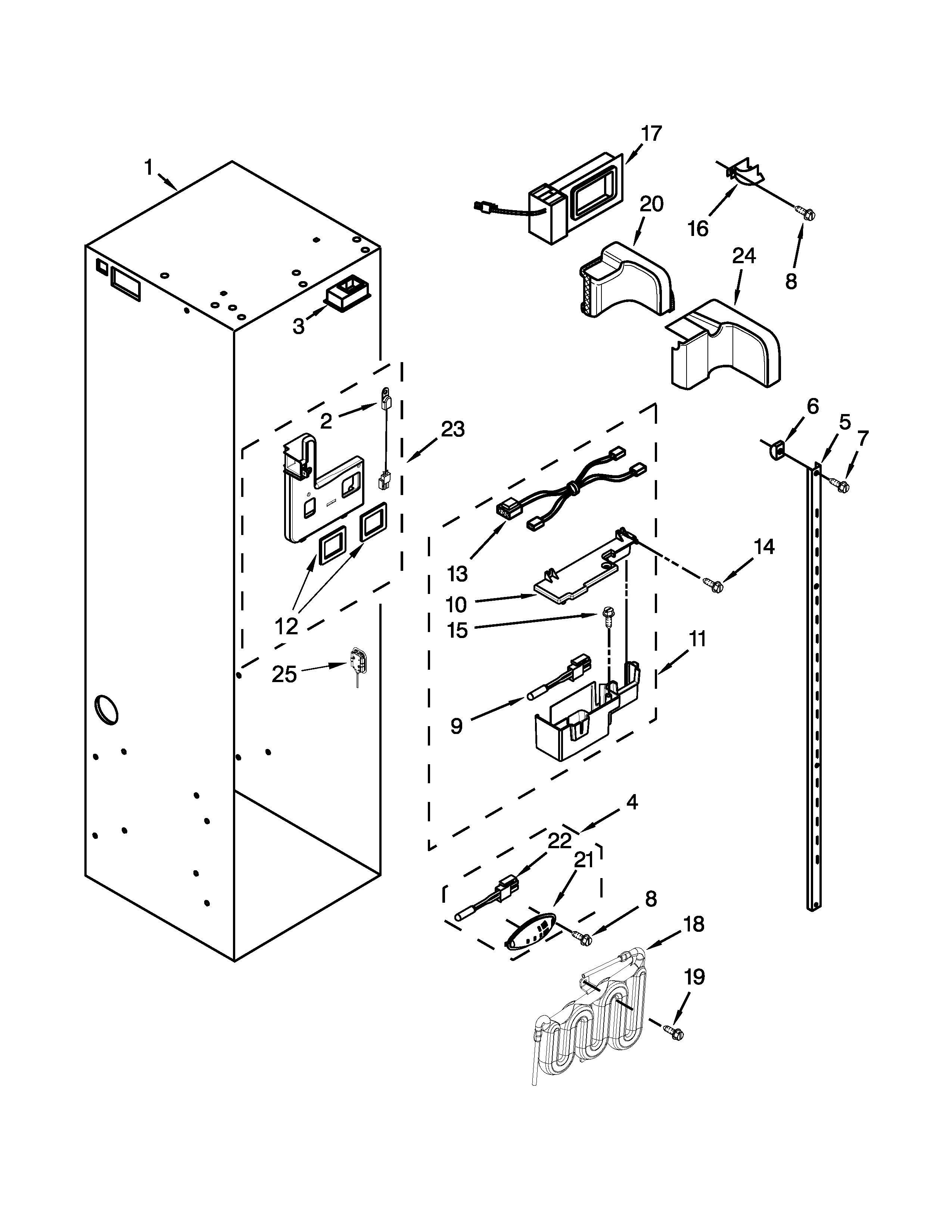 KitchenAid KBSD606ESS00 refrigerator liner parts diagram