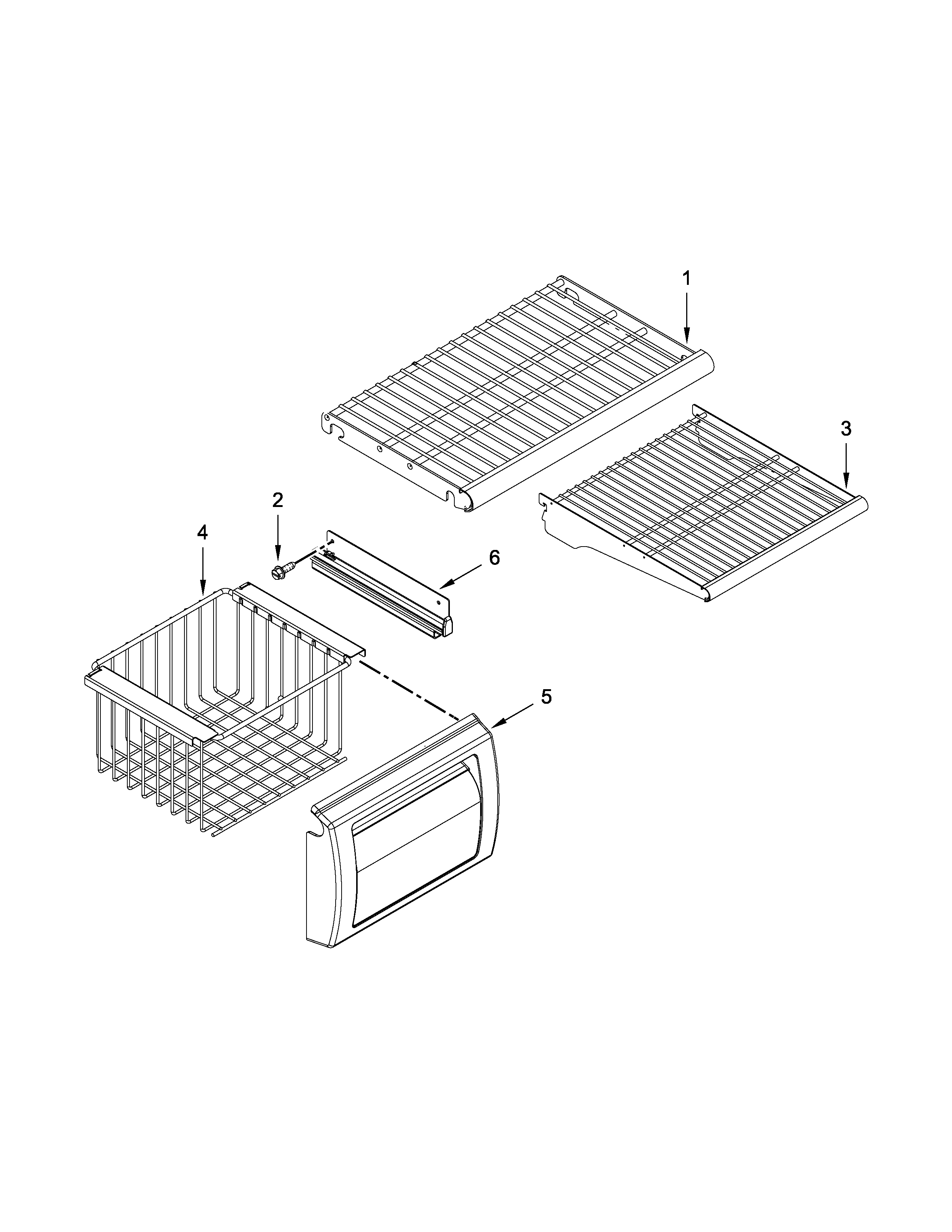 KitchenAid KBSD606ESS00 freezer shelf parts diagram