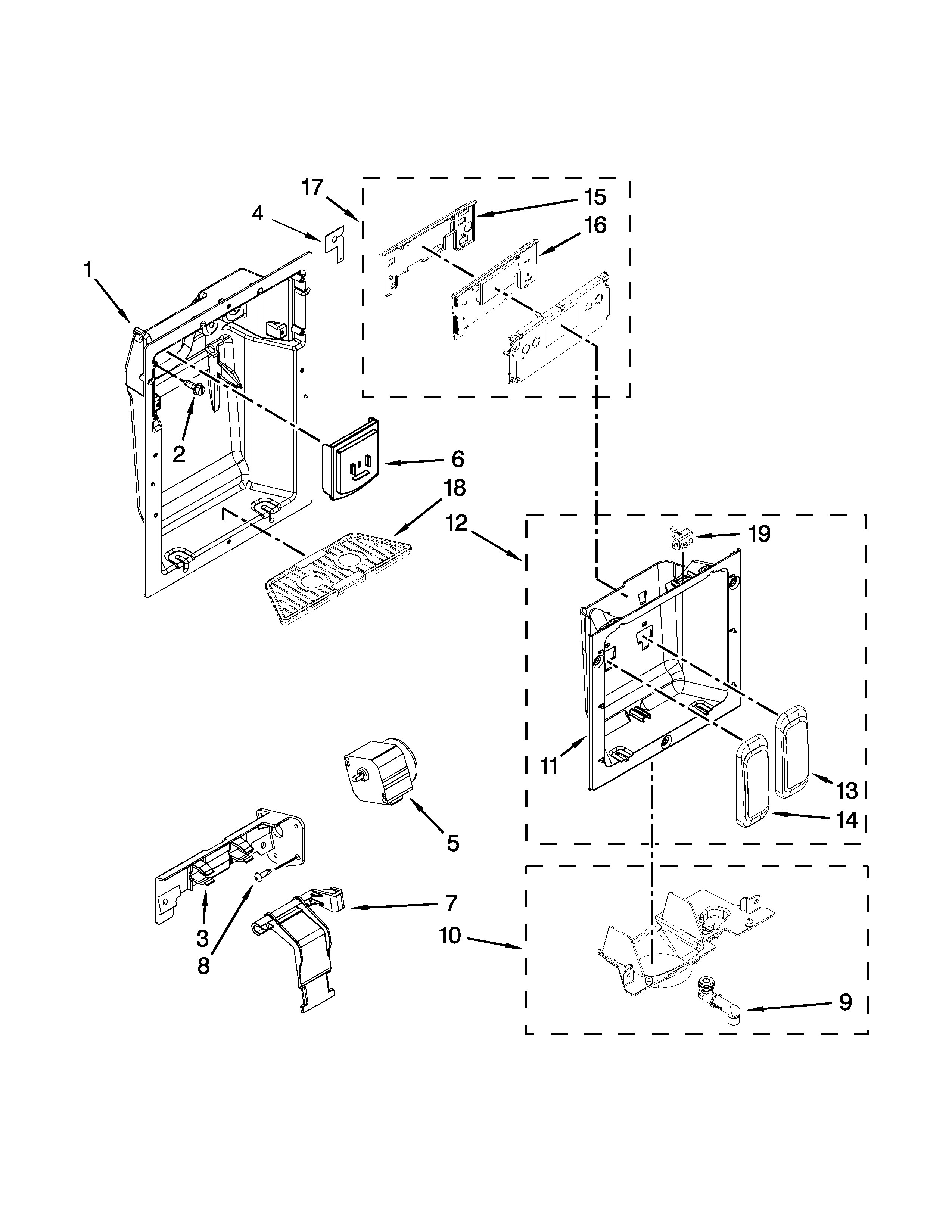 KitchenAid KBSD606ESS00 dispenser parts diagram