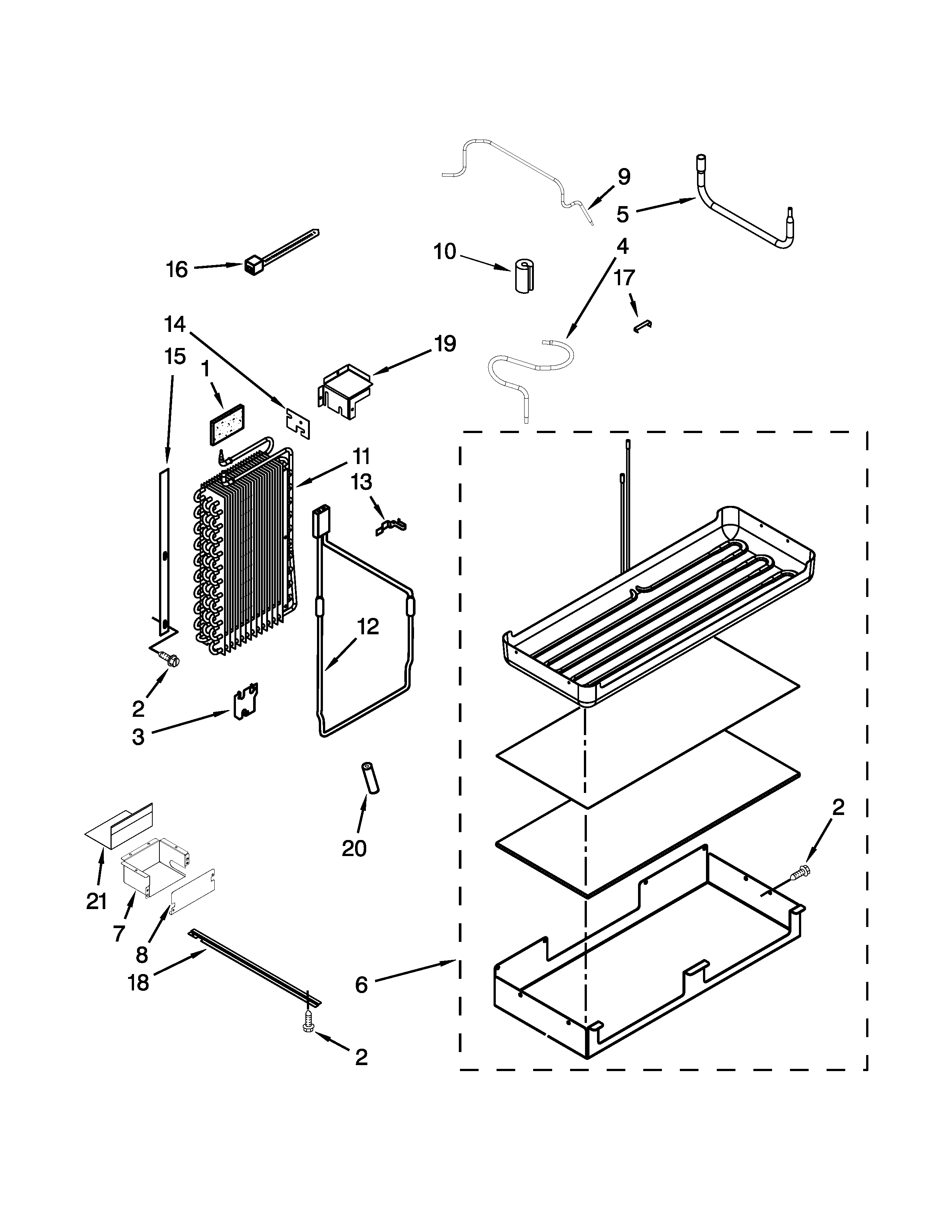 KitchenAid KBSD606ESS00 lower unit and tube parts diagram