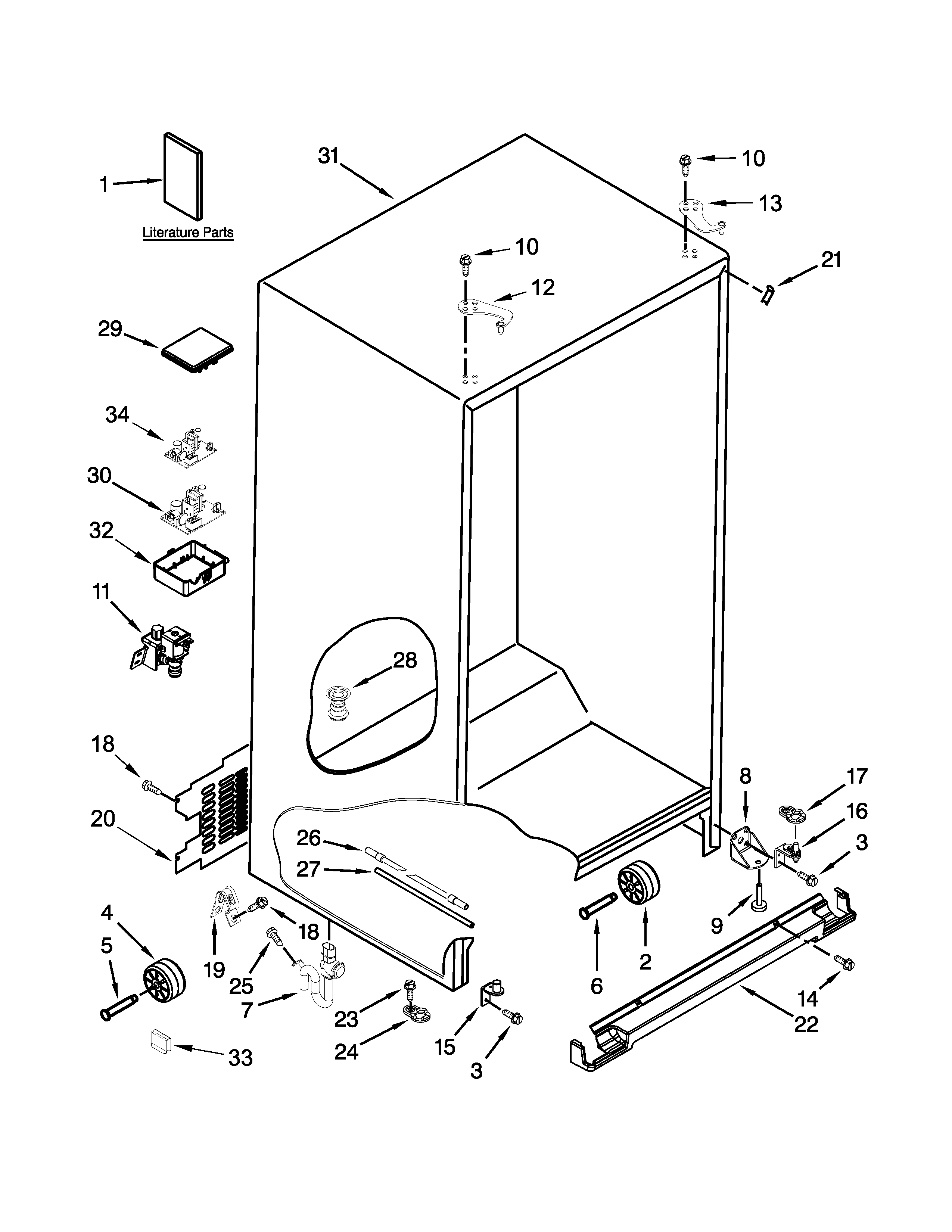 KitchenAid 7KRSF77EST00 cabinet parts diagram