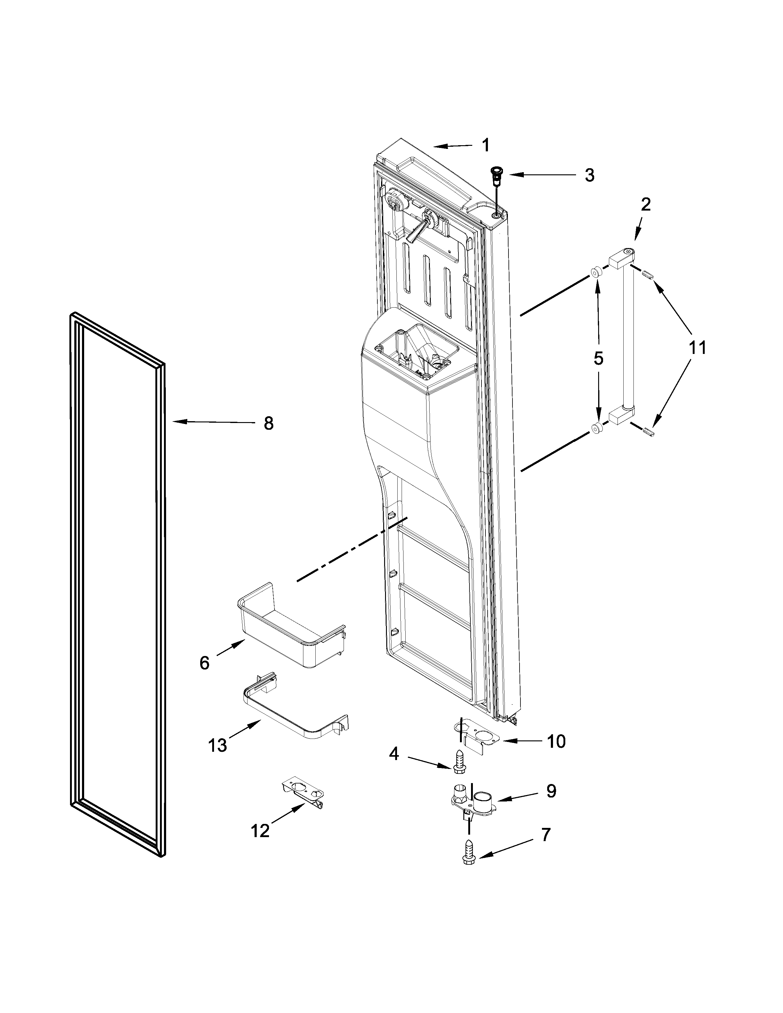 KitchenAid 7KRSF77EST00 freezer door parts diagram