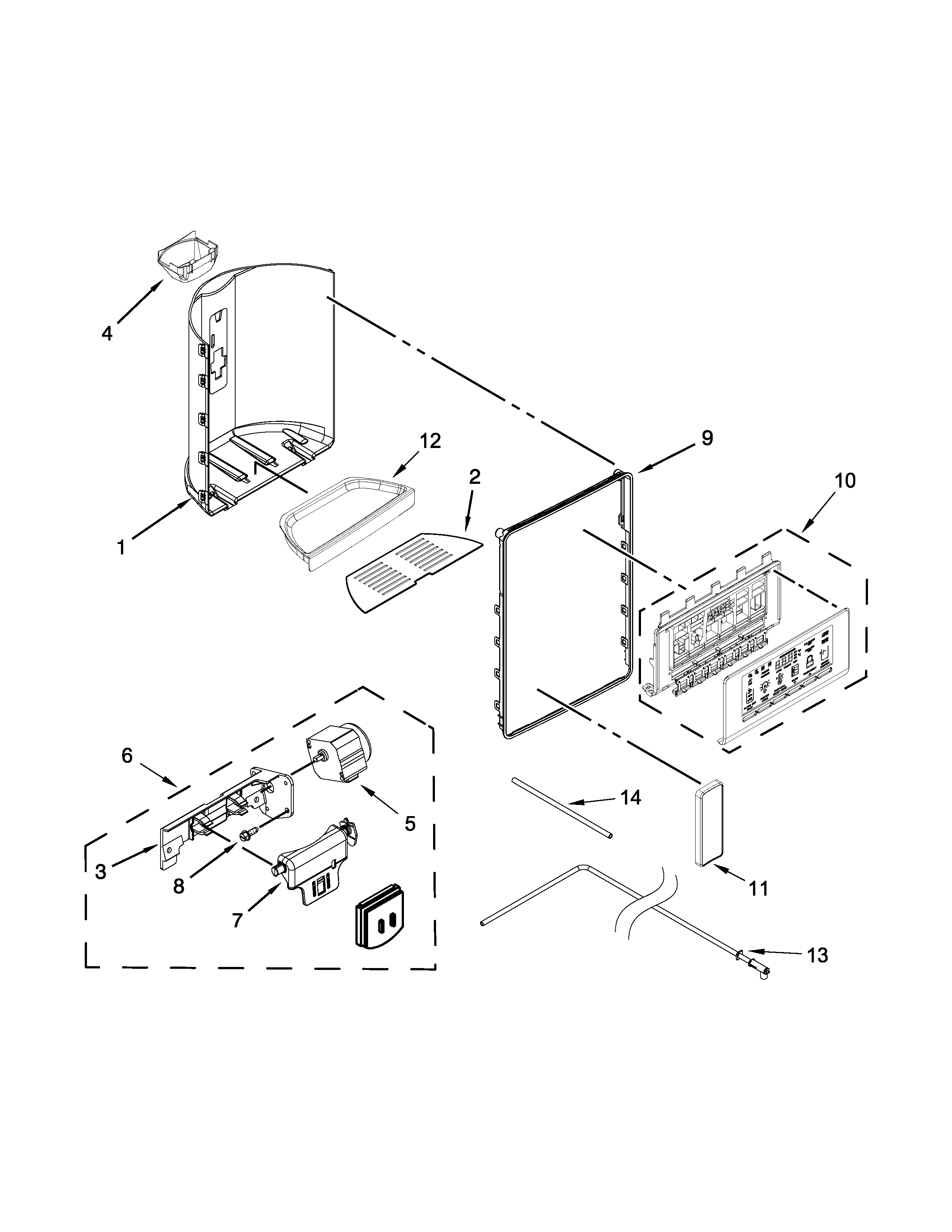 KitchenAid 7KRSF77EST00 dispenser parts diagram