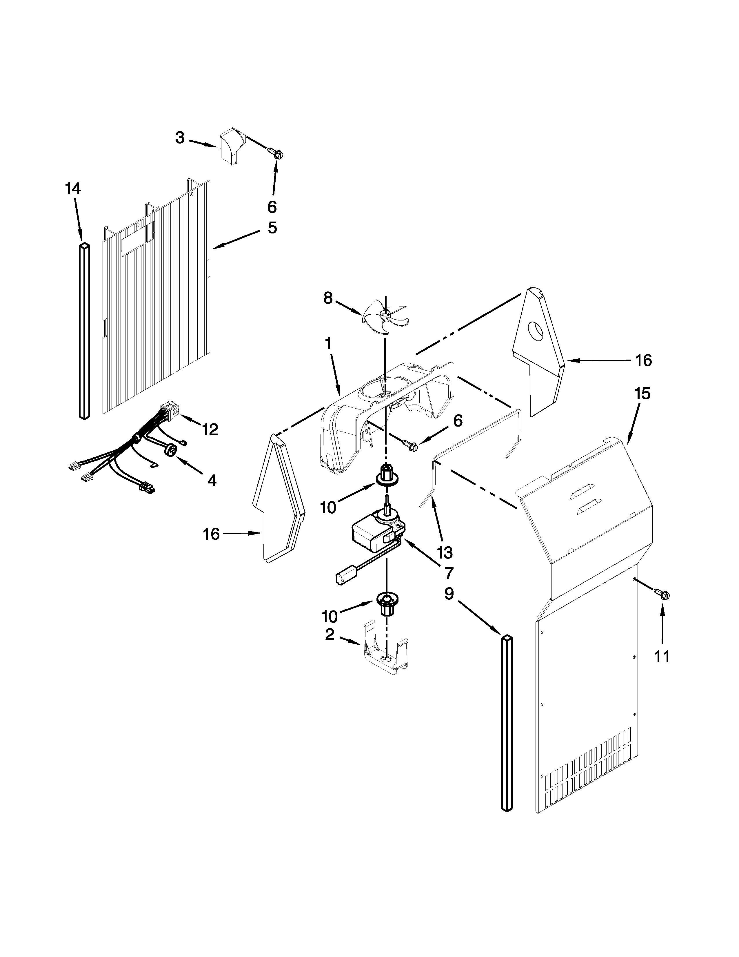 Whirlpool WRS325FNAE02 air flow parts diagram