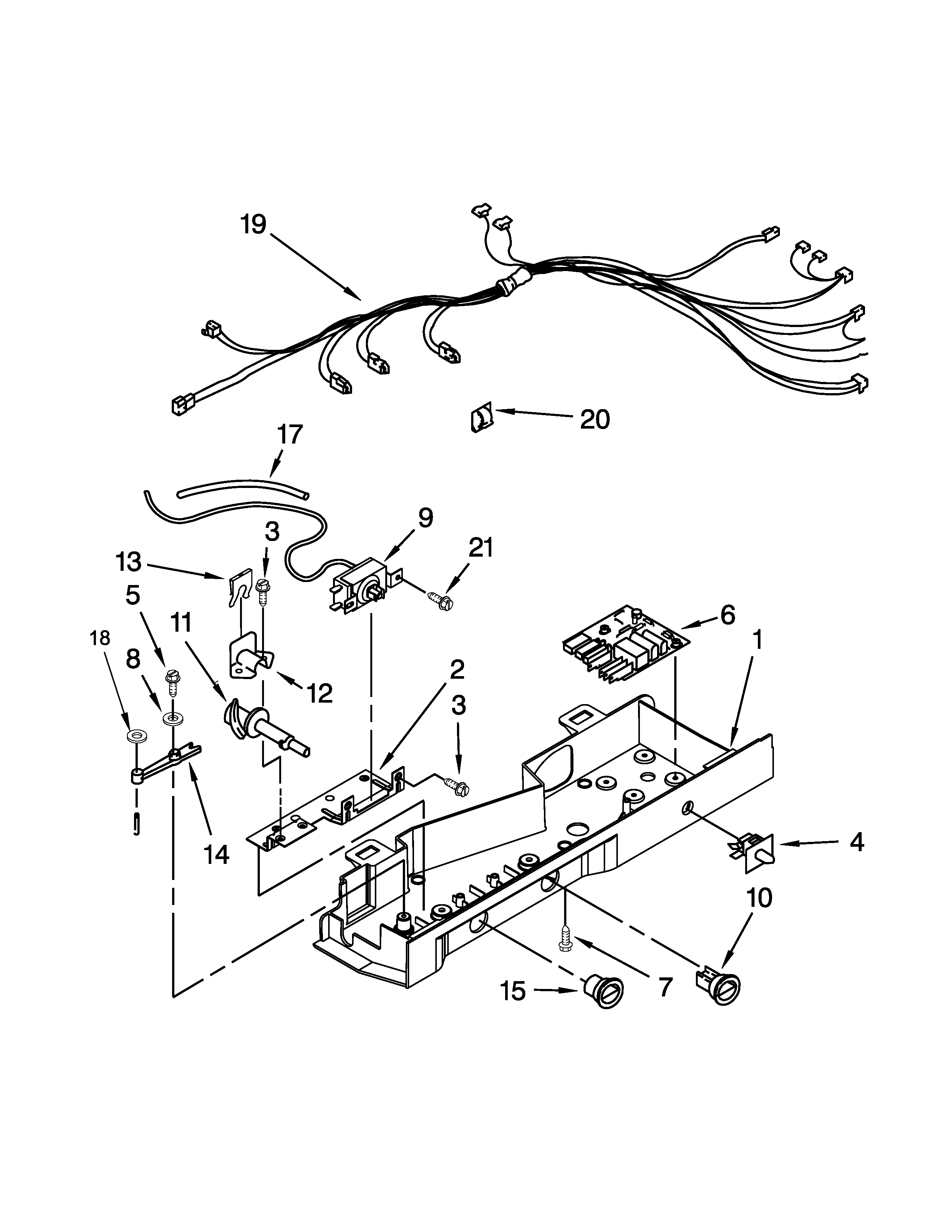 Whirlpool WRS325FNAE02 control box parts diagram