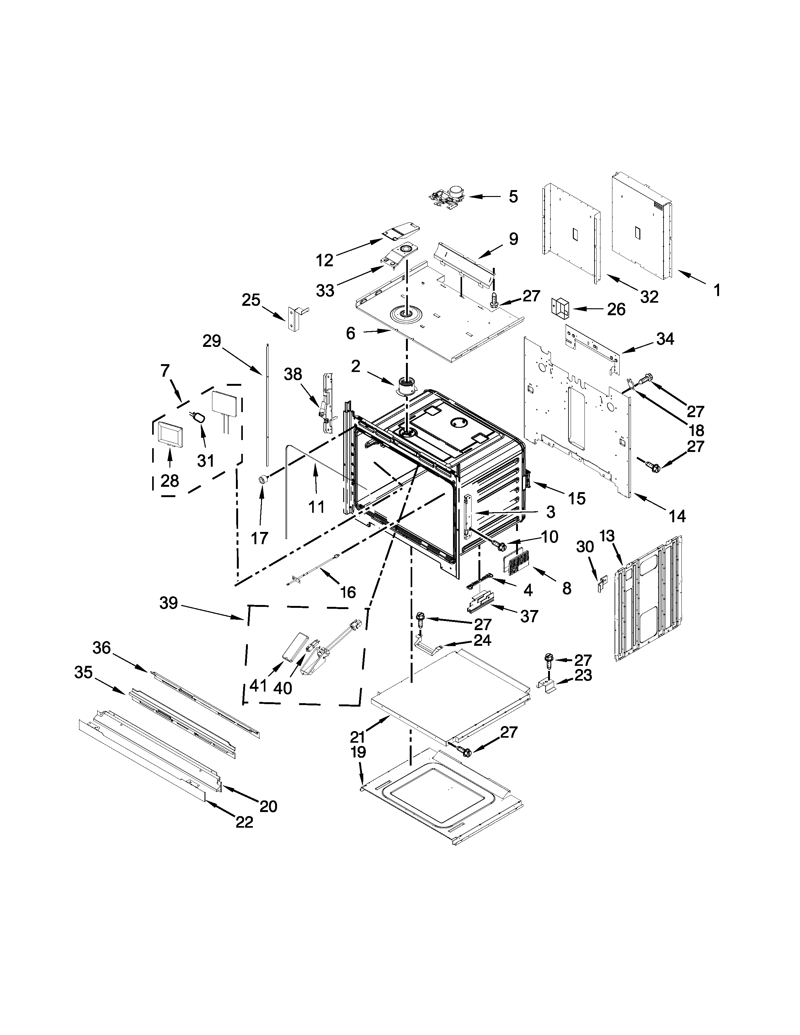 Jenn-Air JJW3830DB00 oven parts diagram