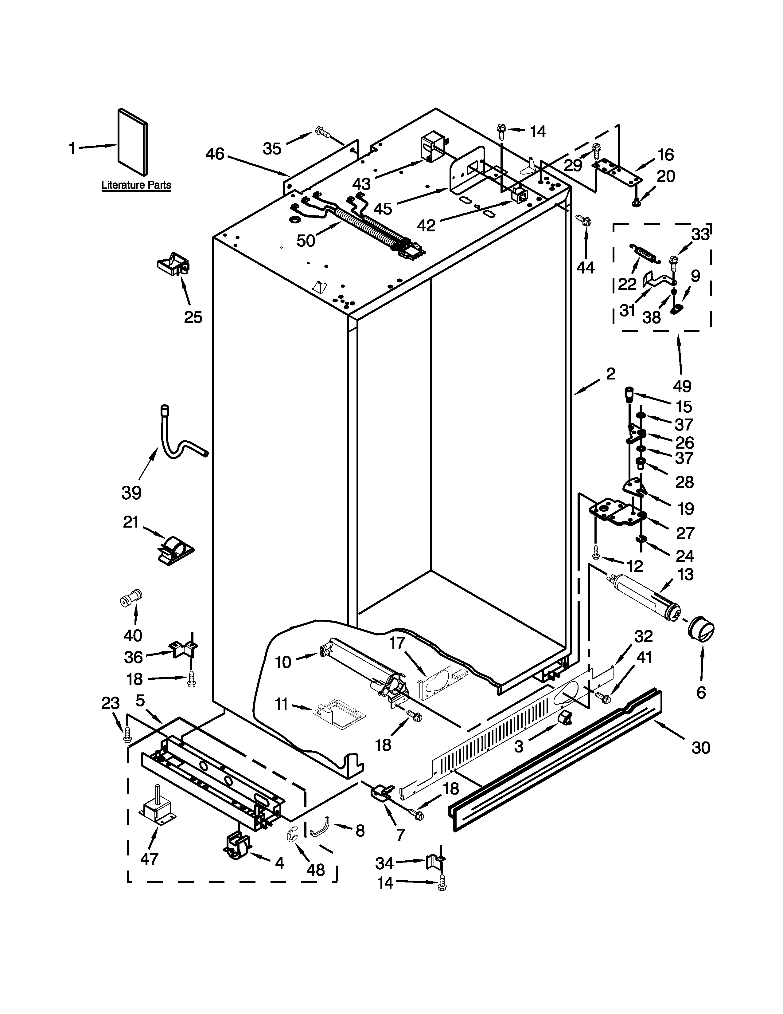 KitchenAid KBSD608ESS00 cabinet parts diagram