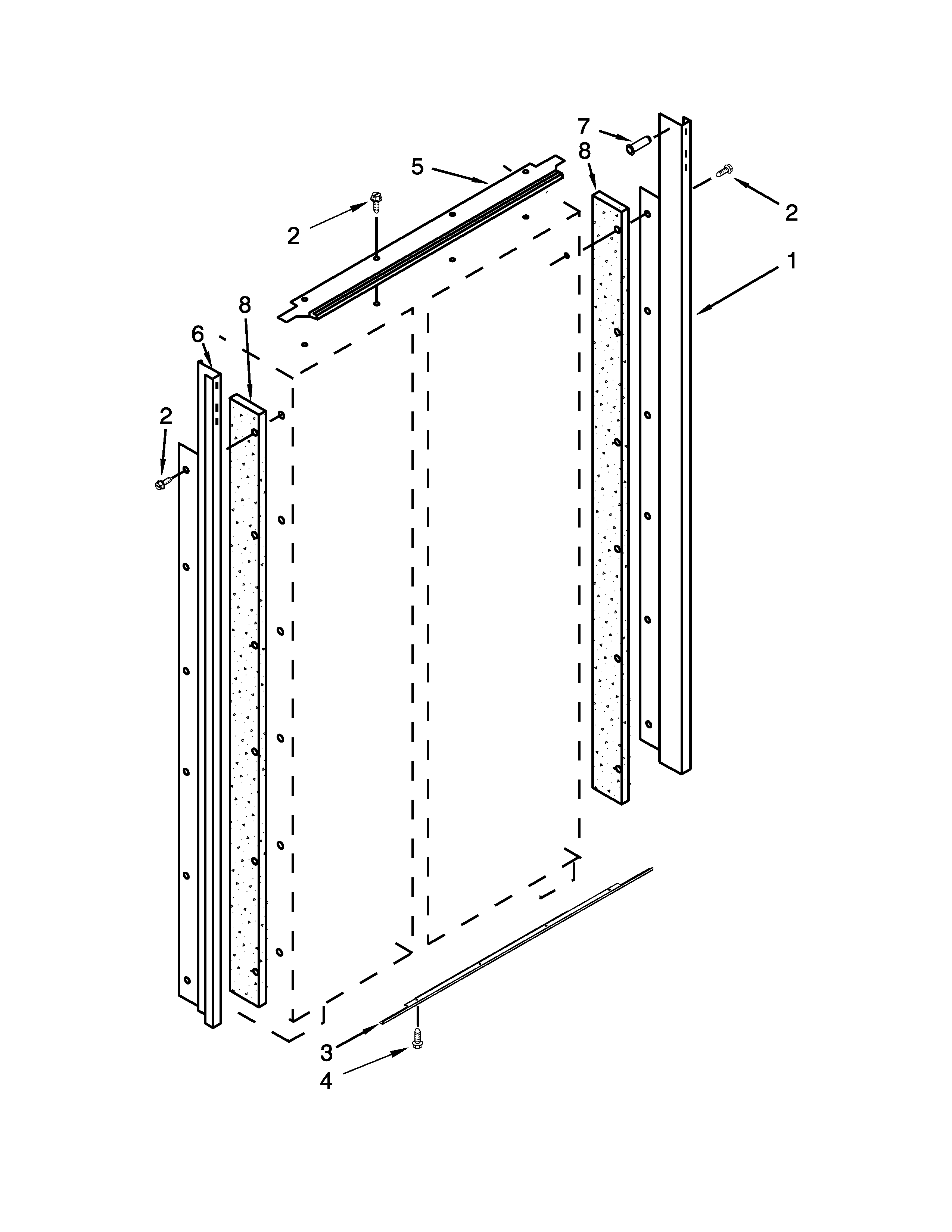 KitchenAid KBSD608ESS00 cabinet trim parts diagram