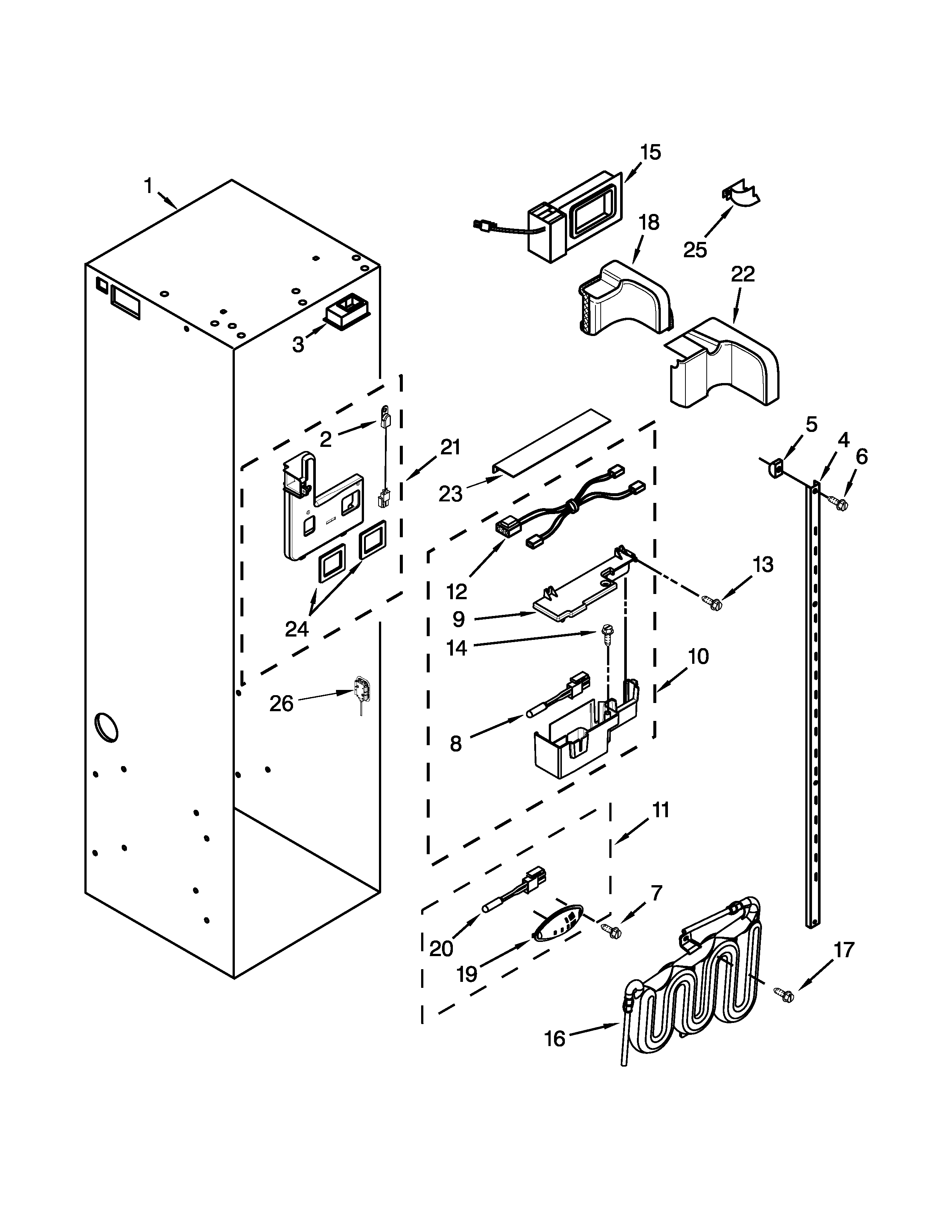 KitchenAid KBSD608ESS00 refrigerator liner parts diagram