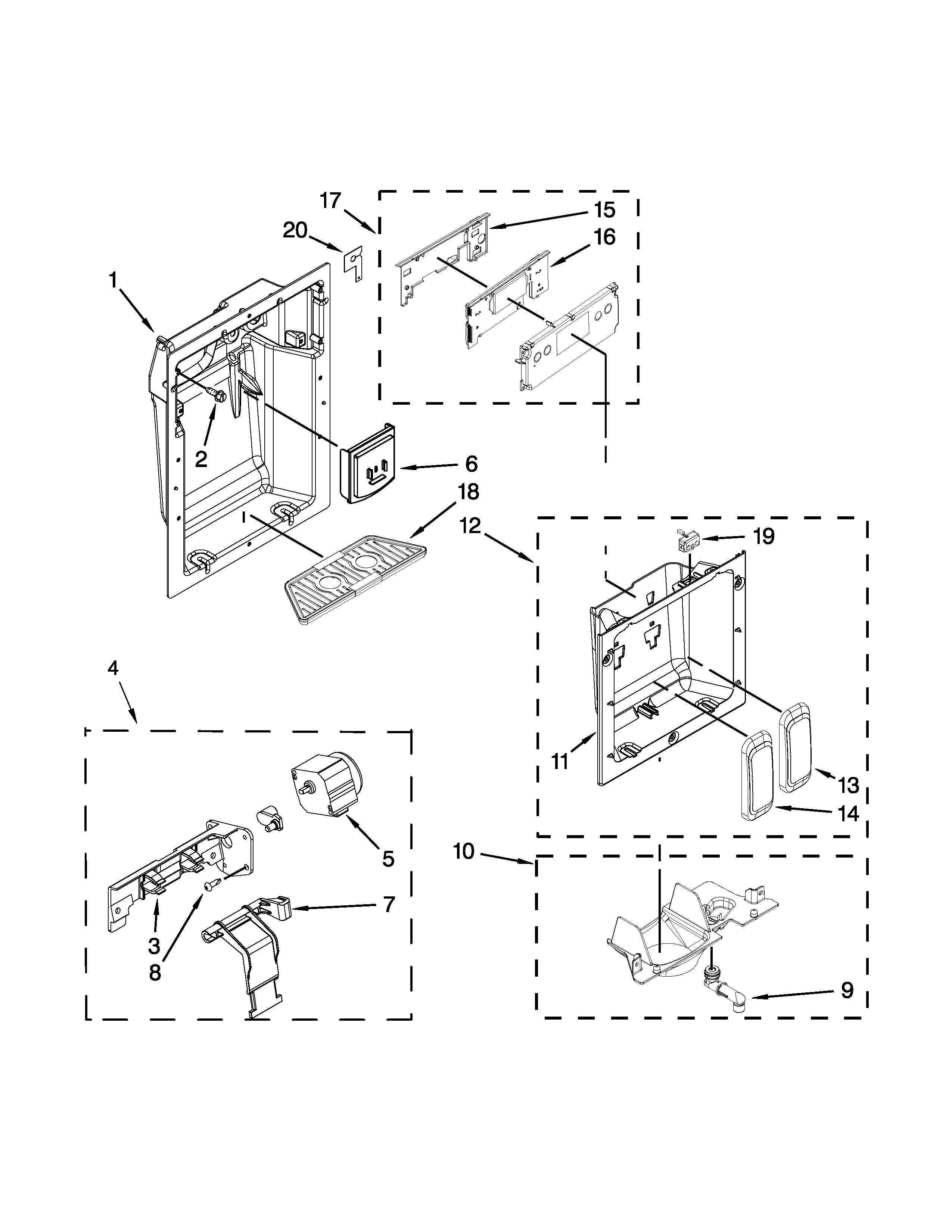 KitchenAid KBSD608ESS00 dispenser parts diagram