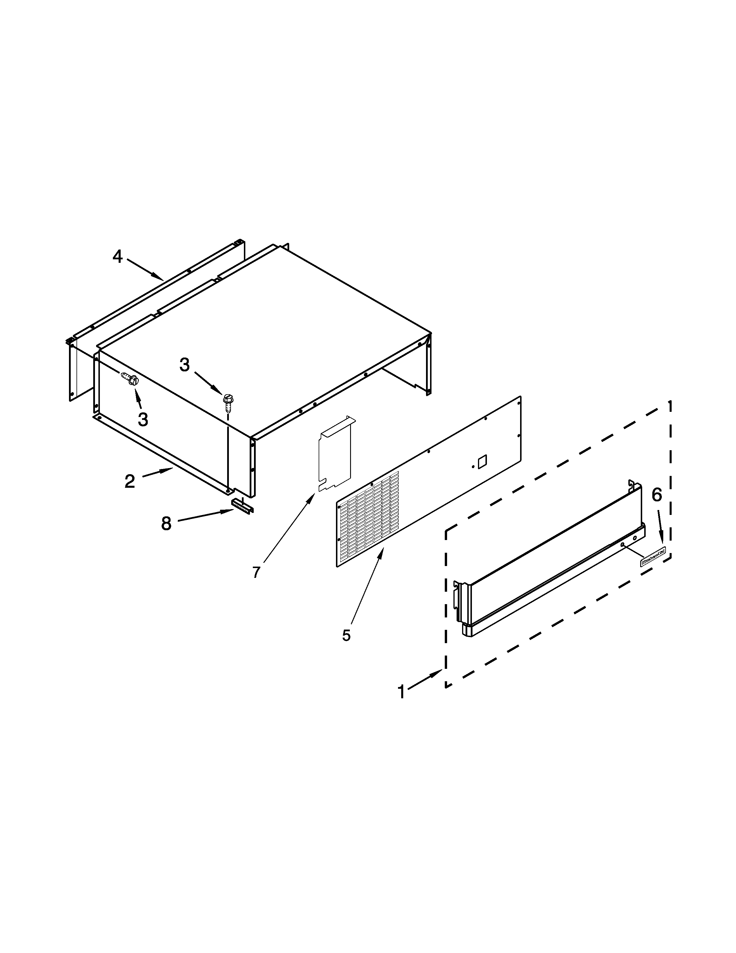KitchenAid KBSD608ESS00 top grille and unit cover parts diagram