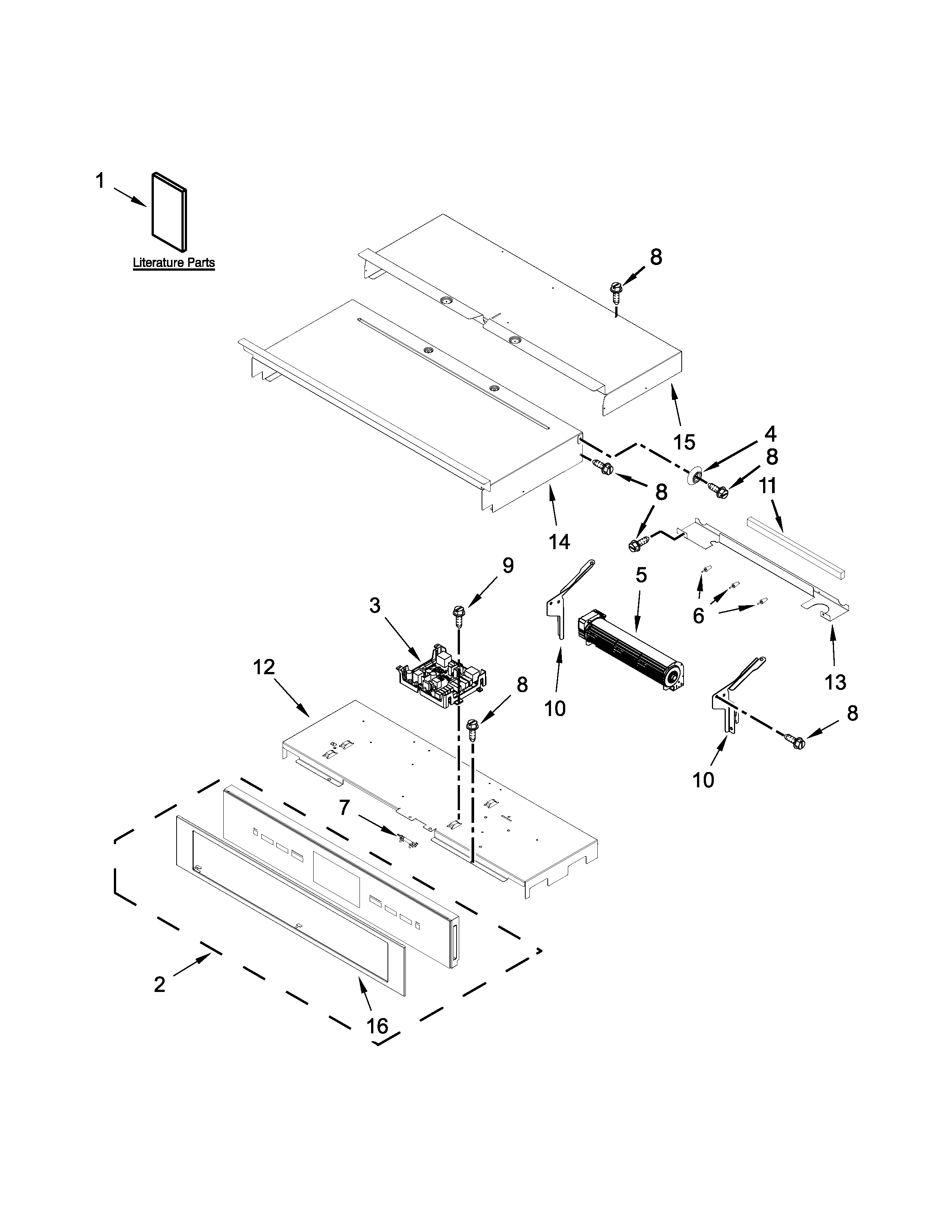 Jenn-Air JJW3830DS00 control panel parts diagram