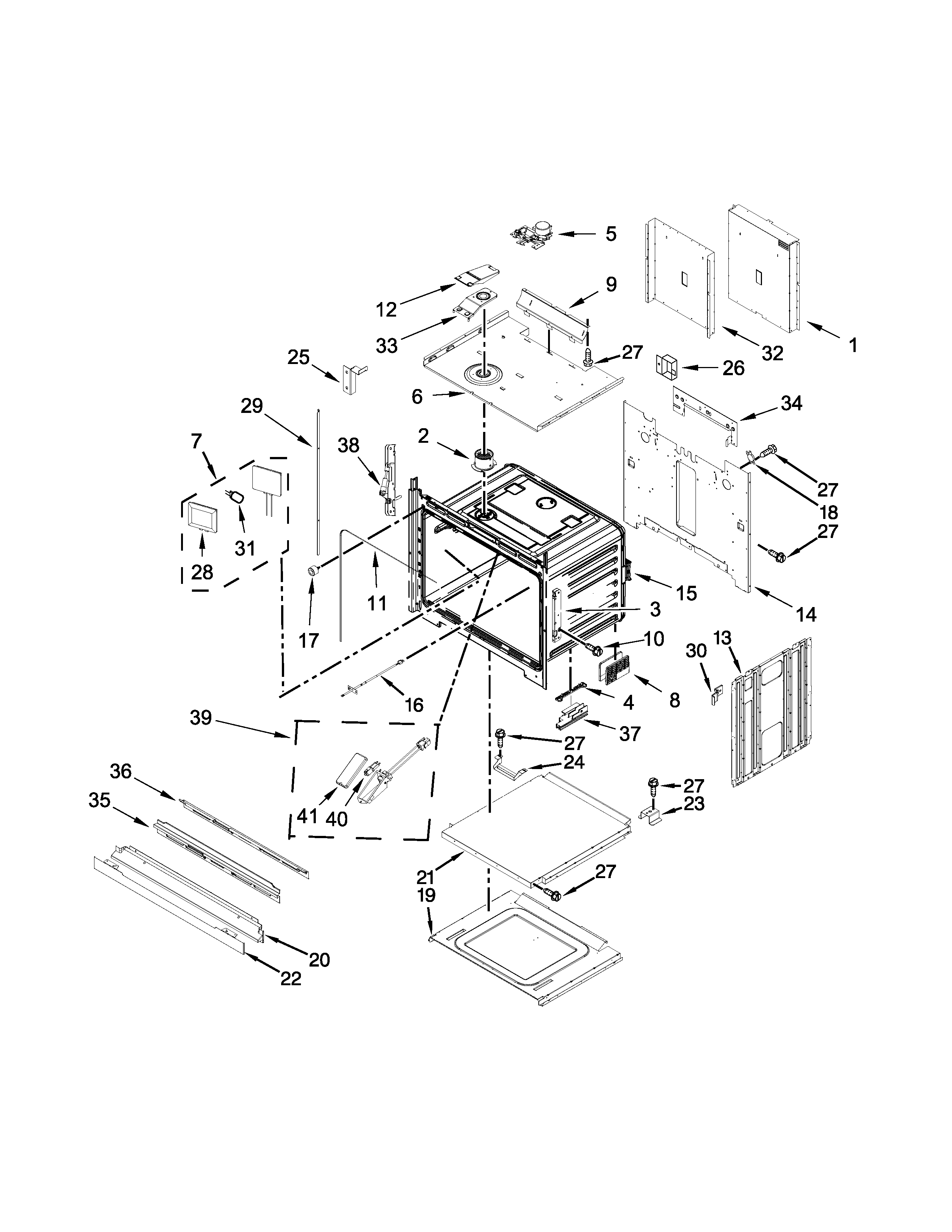 Jenn-Air JJW3830DS00 oven parts diagram