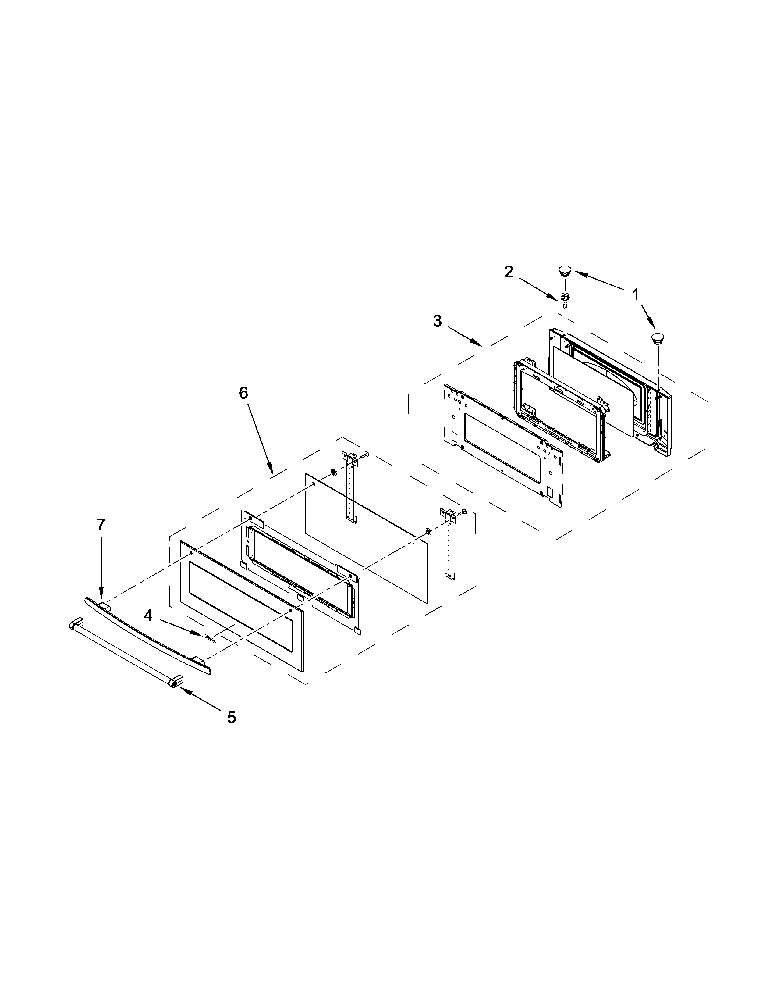 Jenn-Air JMC2430DB00 microwave door parts diagram