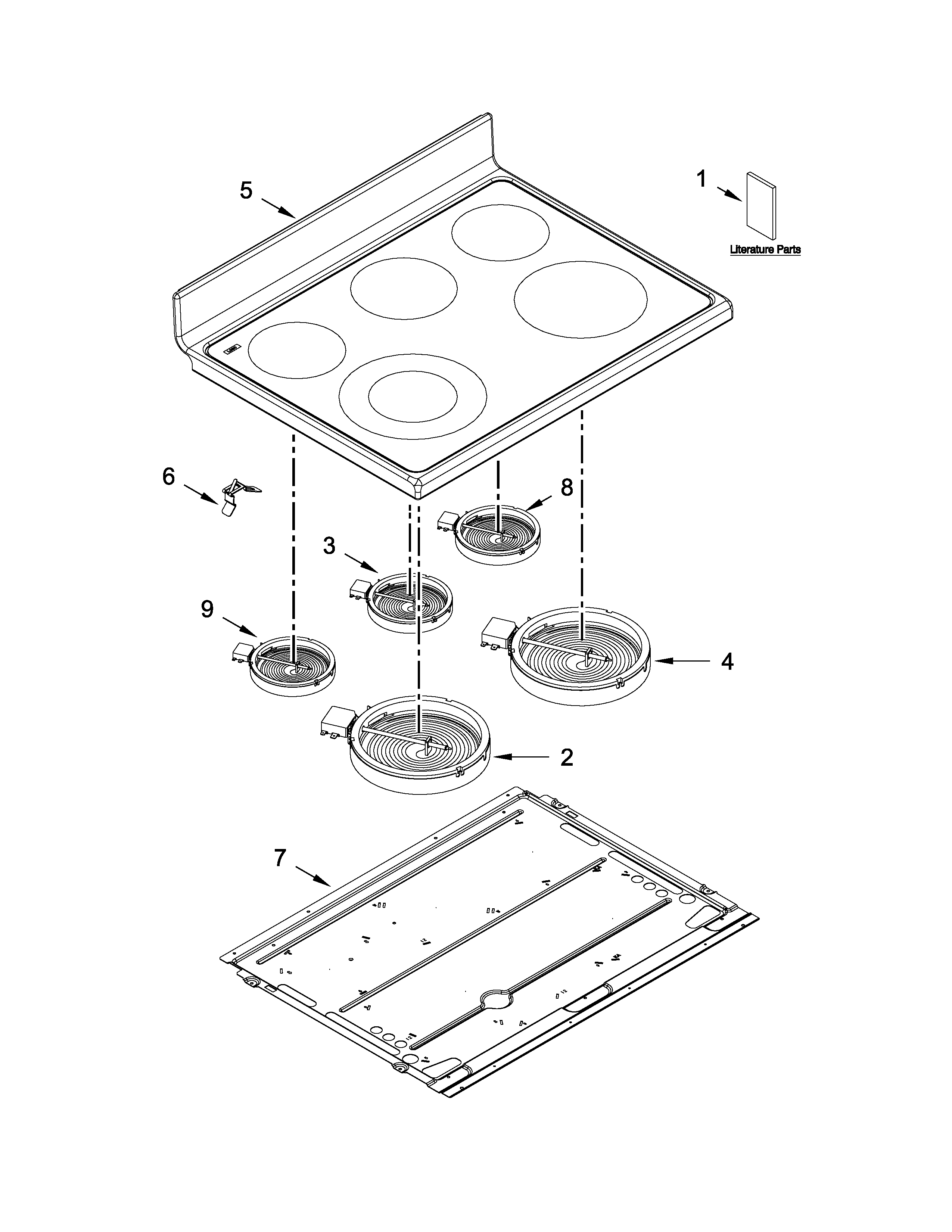 Maytag MET8720DE02 cooktop parts diagram