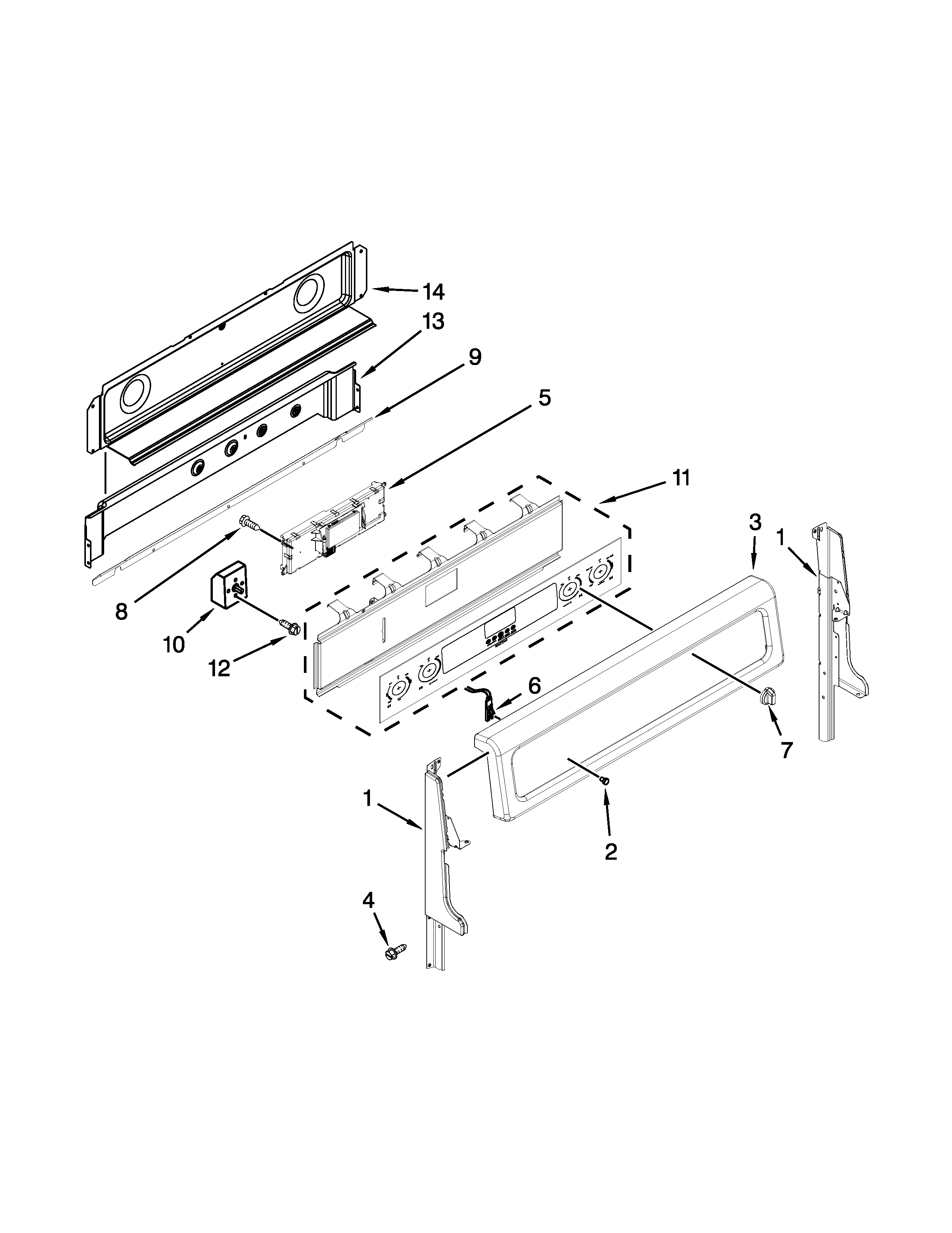 Maytag MET8720DE02 control panel parts diagram