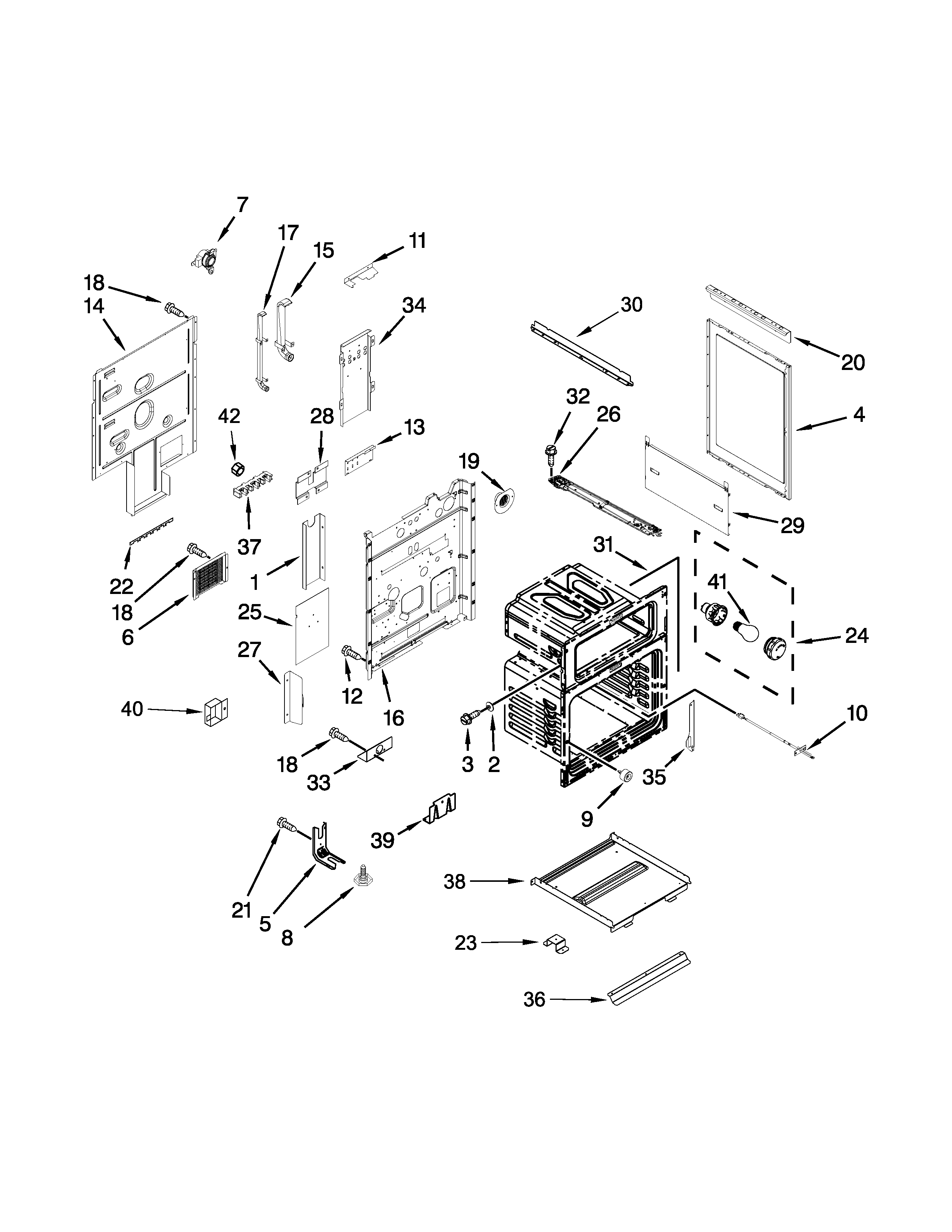 Maytag MET8720DE02 chassis parts diagram