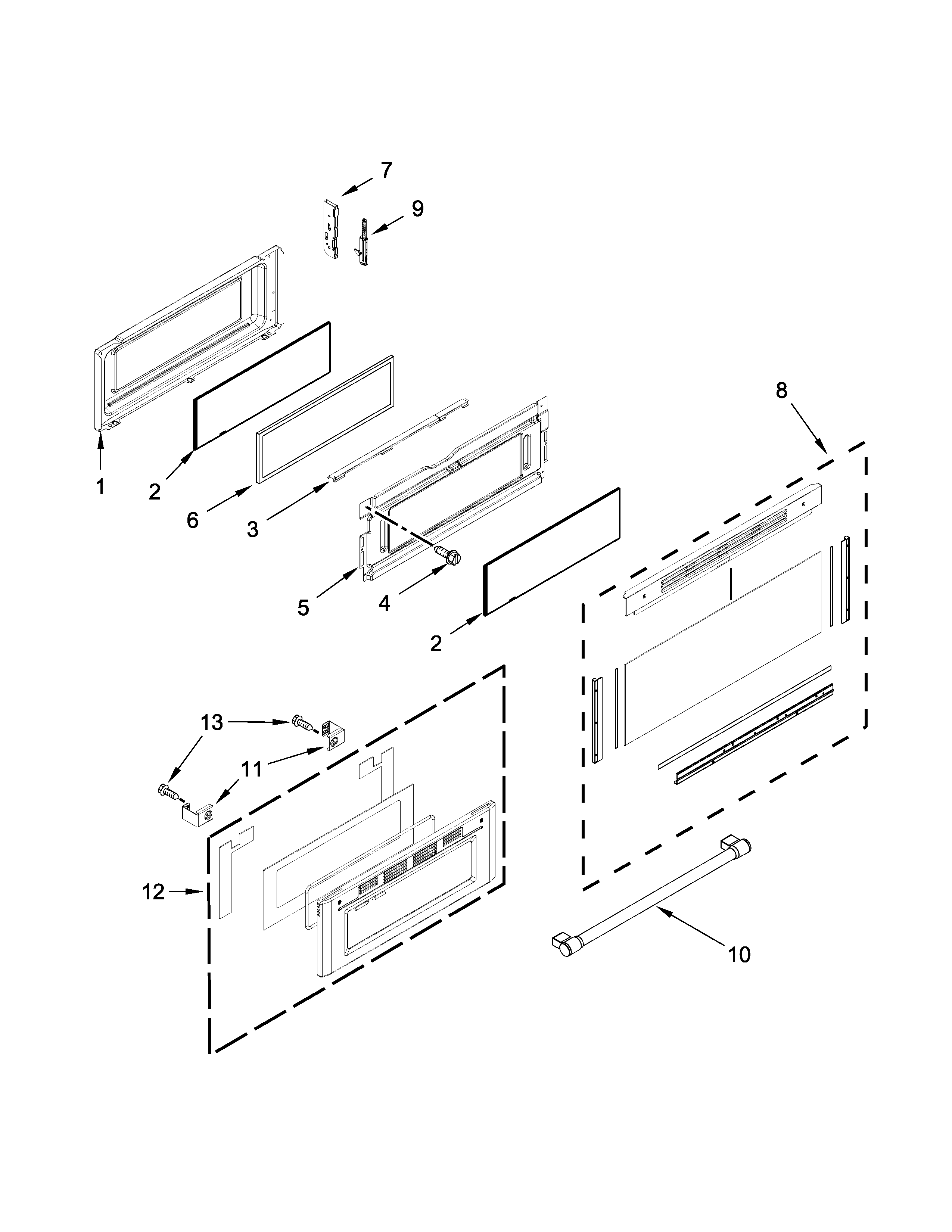 Maytag MET8720DE02 upper door parts diagram