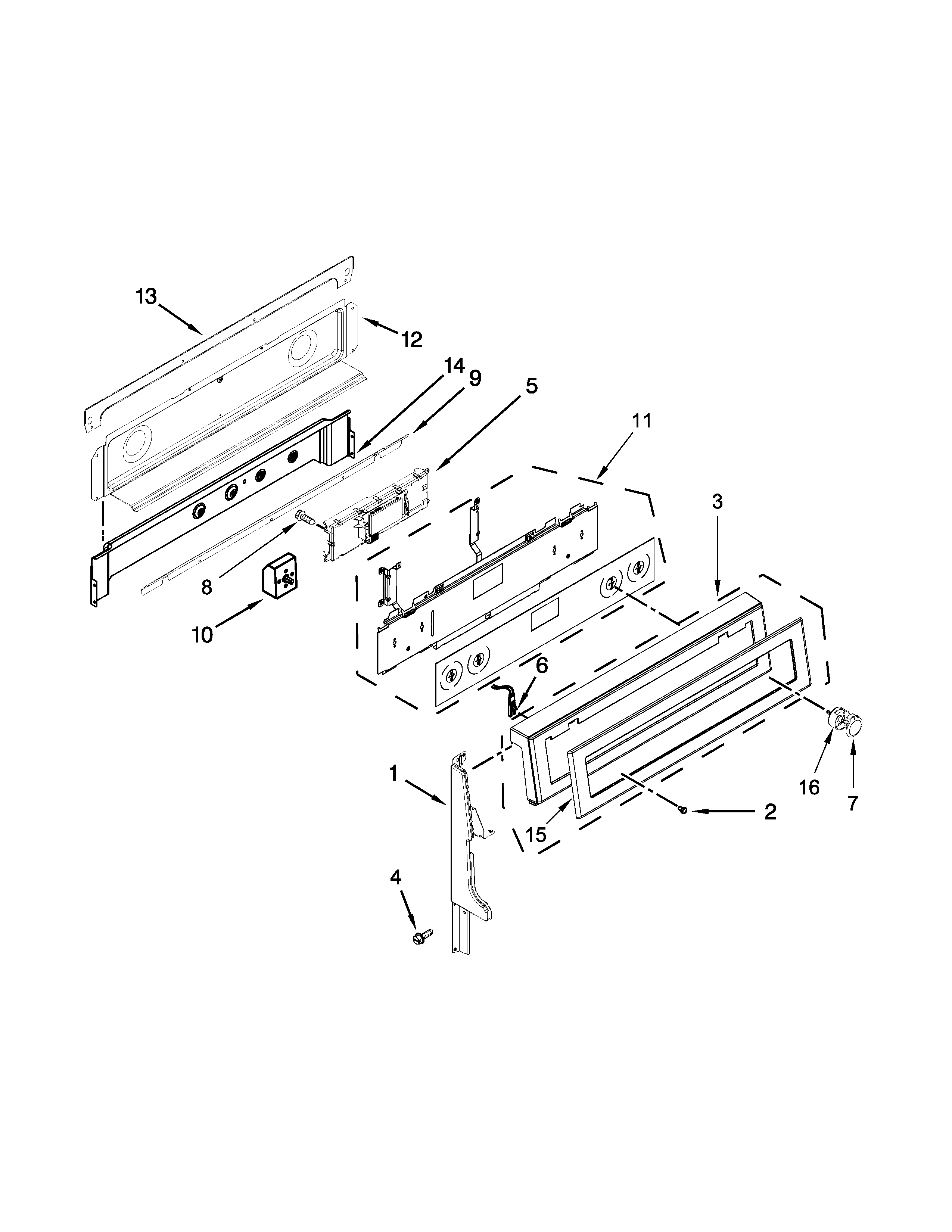 KitchenAid KFED500EBL01 control panel parts diagram
