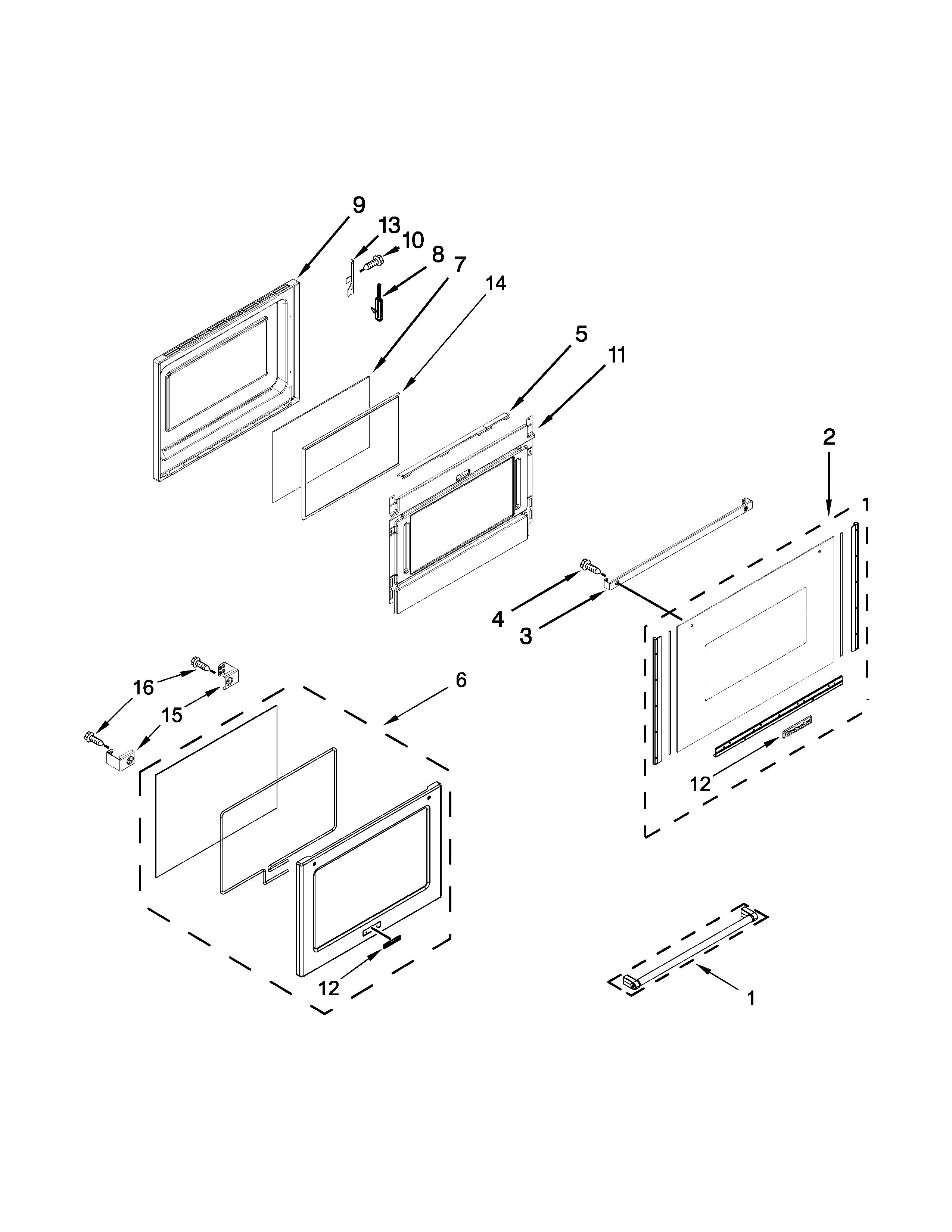 KitchenAid KFED500EBL01 lower door parts diagram