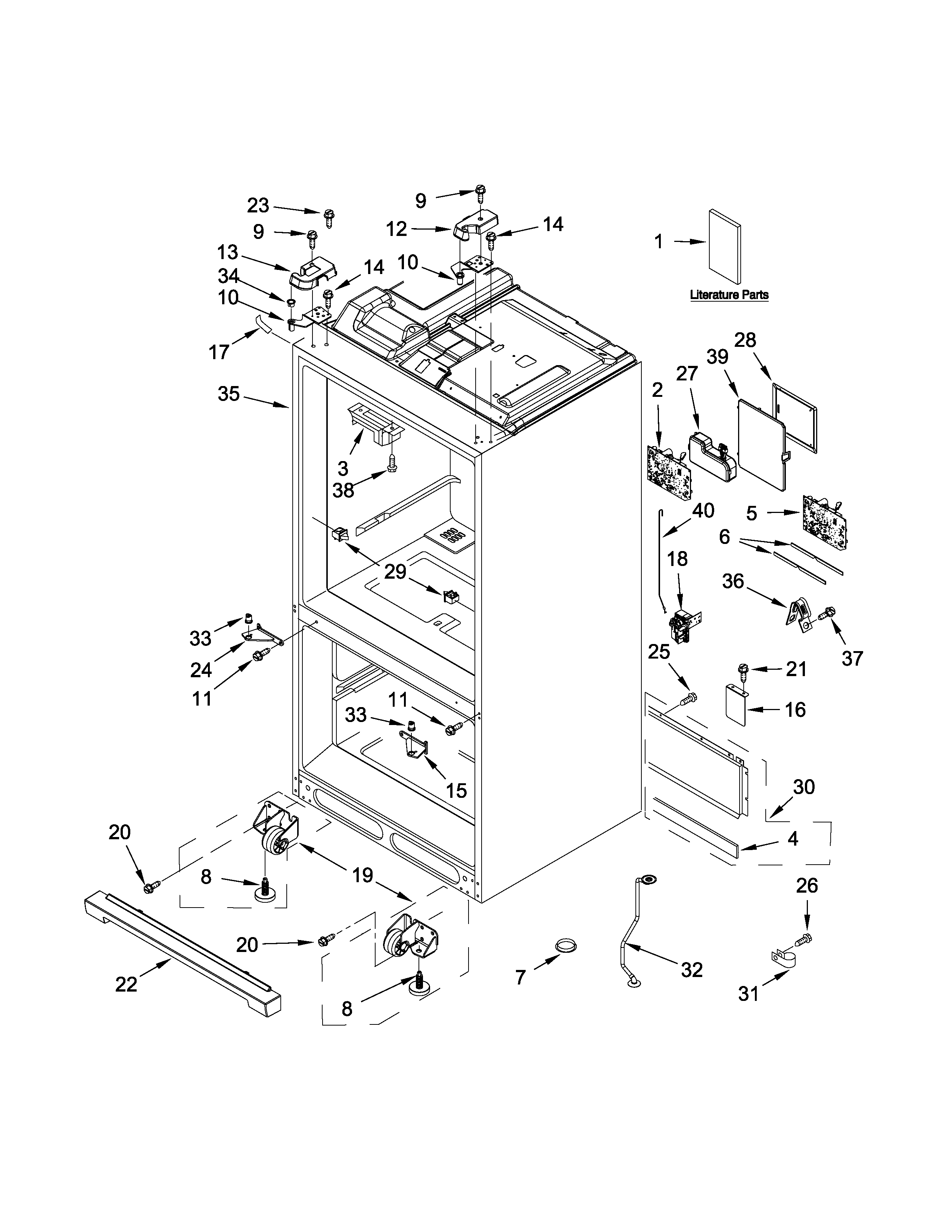 Jenn-Air JFX2897DRM01 cabinet parts diagram