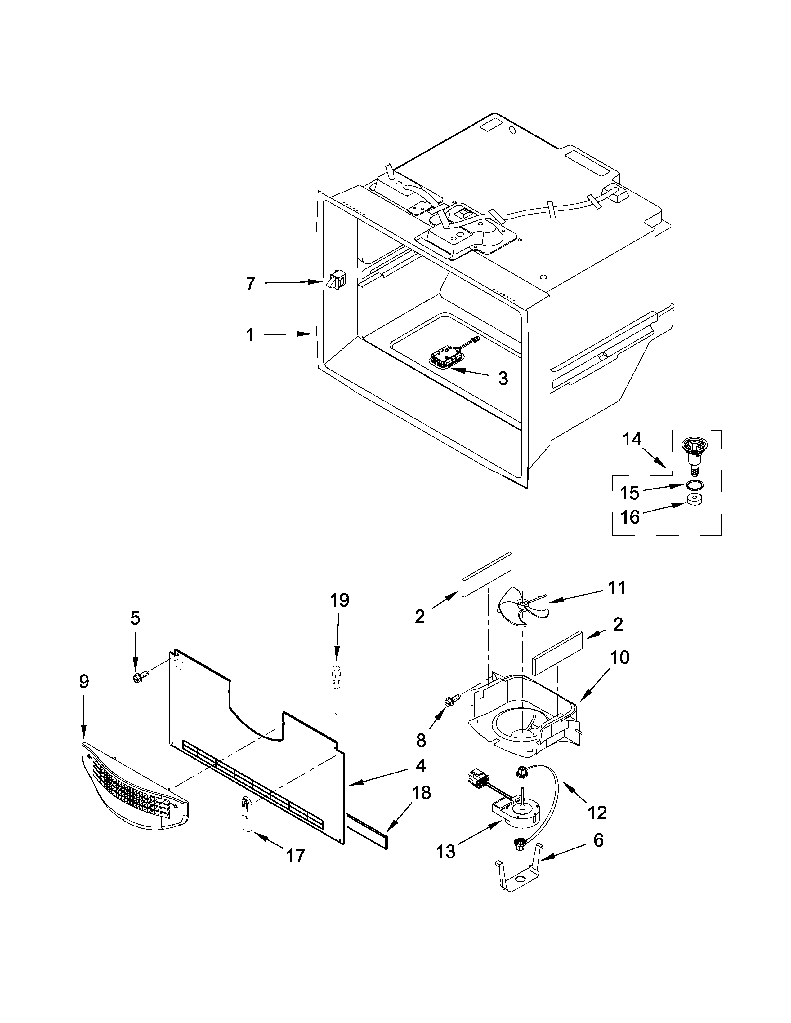 Jenn-Air JFX2897DRM01 freezer liner parts diagram