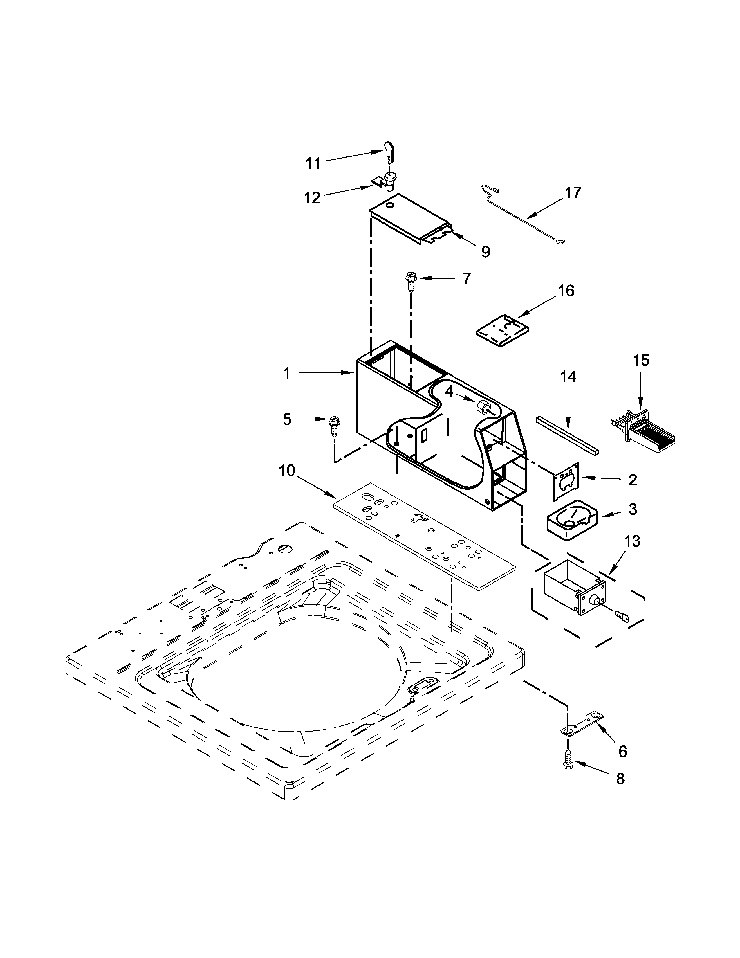Whirlpool CAE2743BQ0 meter case parts diagram