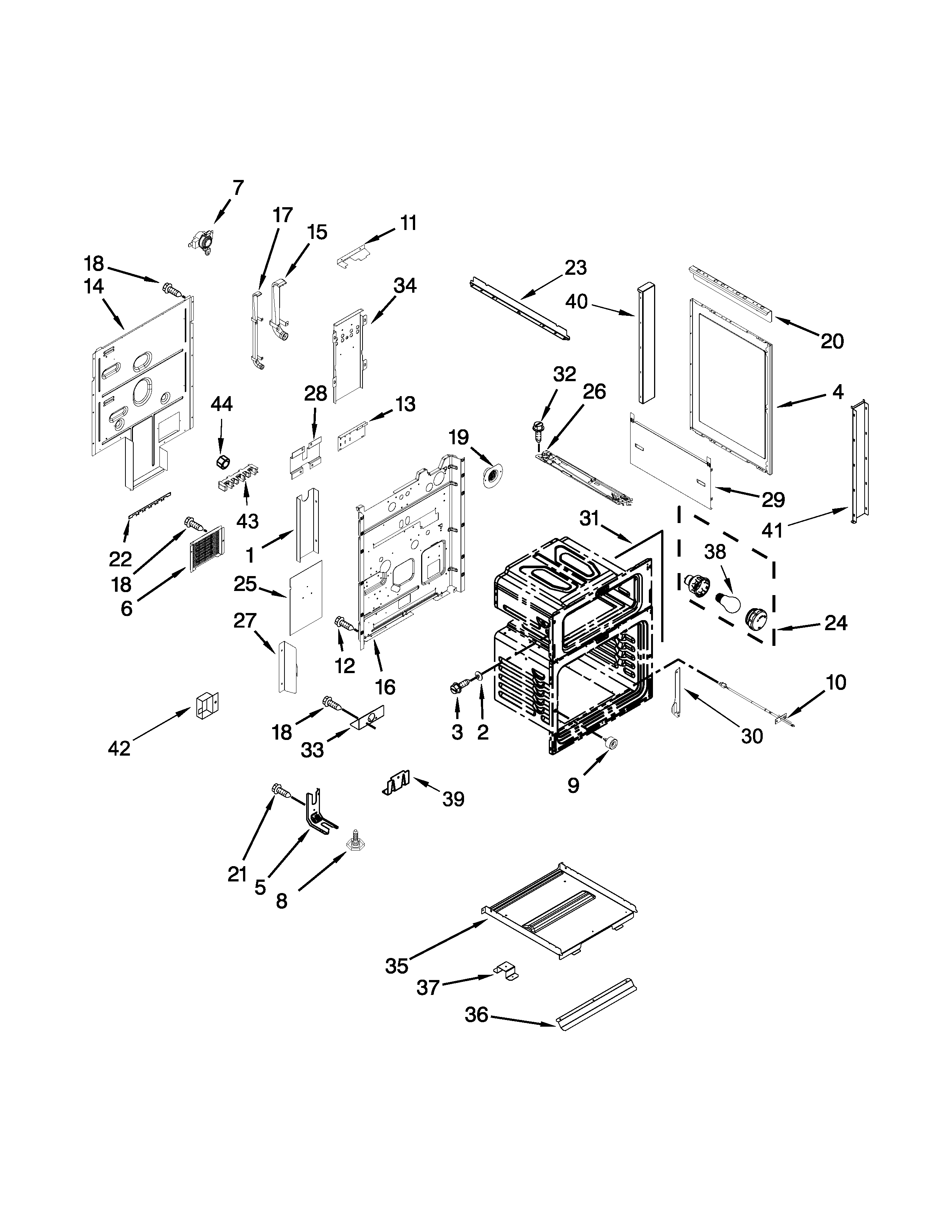 Whirlpool WGI925C0BS02 chassis parts diagram