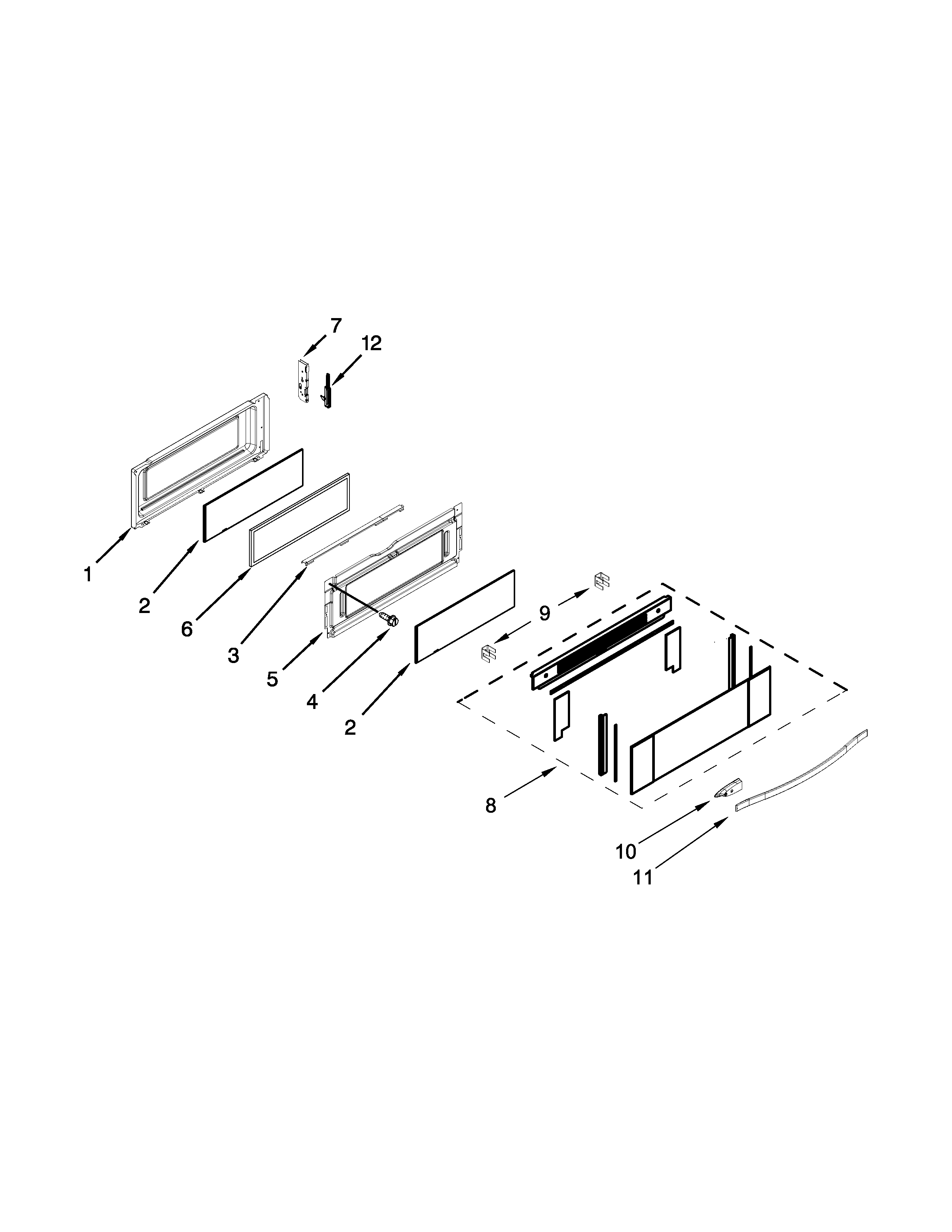 Whirlpool WGI925C0BS02 upper door parts diagram