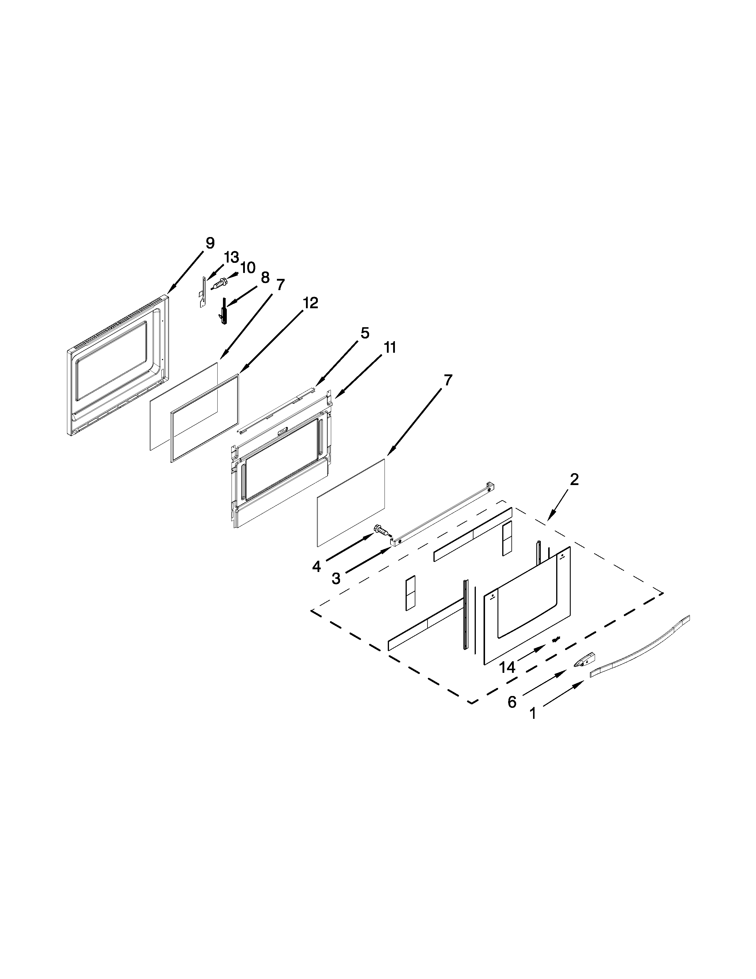 Whirlpool WGI925C0BS02 lower door parts diagram