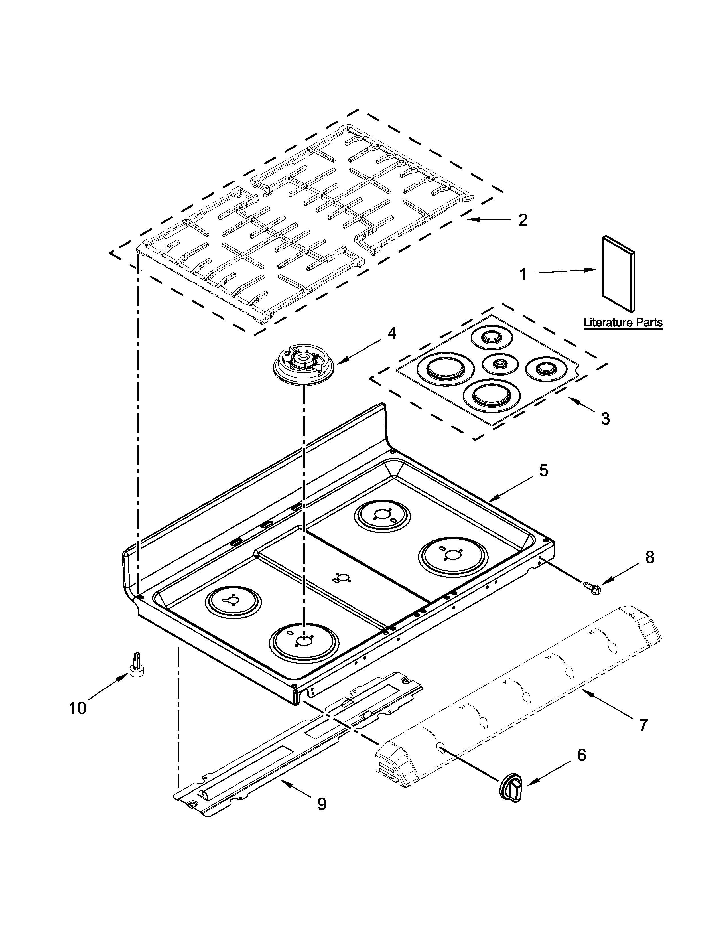 Maytag MGT8720DE03 cooktop parts diagram