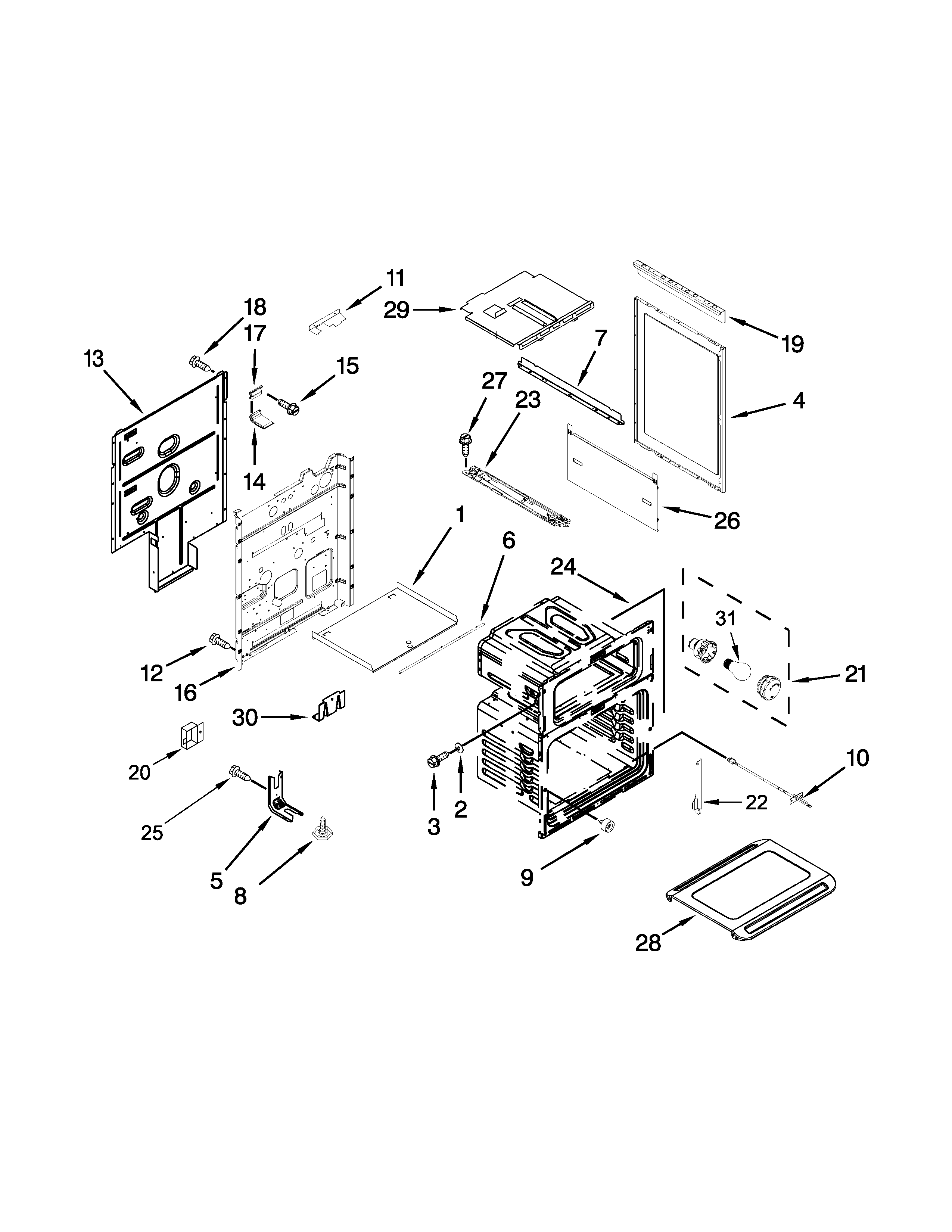 Maytag MGT8720DE03 chassis parts diagram